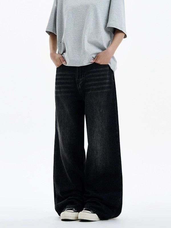 Vintage Men's Retro Washed Loose-Fit Flared Jeans Size US 32 / EU 48 - 3 Thumbnail
