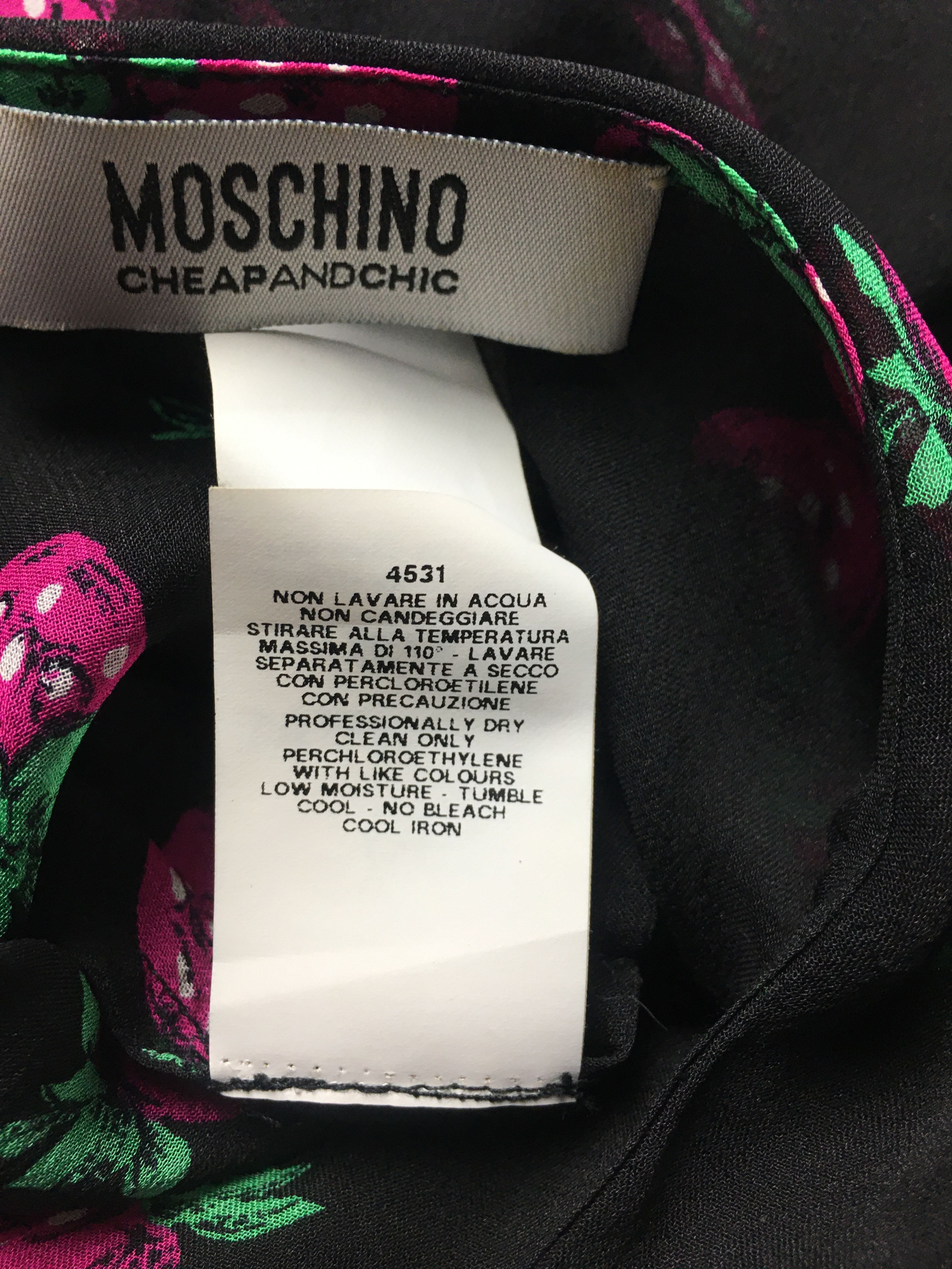 Moschino Moschino Cheap & Chic Silk Chiffon Strawberry Dress US 10 Size L / US 10 / IT 46 - 11 Thumbnail