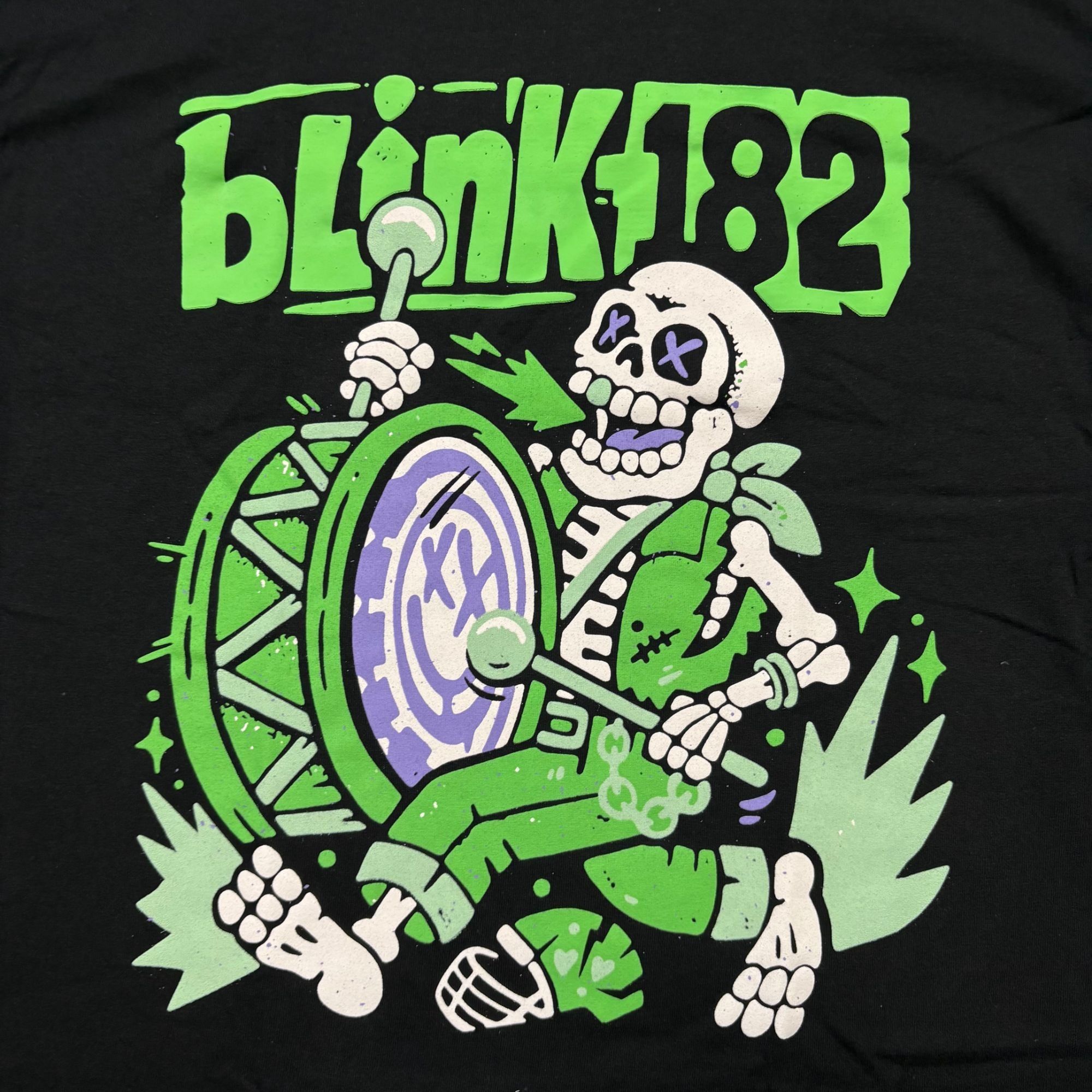 Band Tees Blink-182 Skeleton Marching Drummer Punk Rock Band Tee L Size US L / EU 52-54 / 3 - 2 Thumbnail