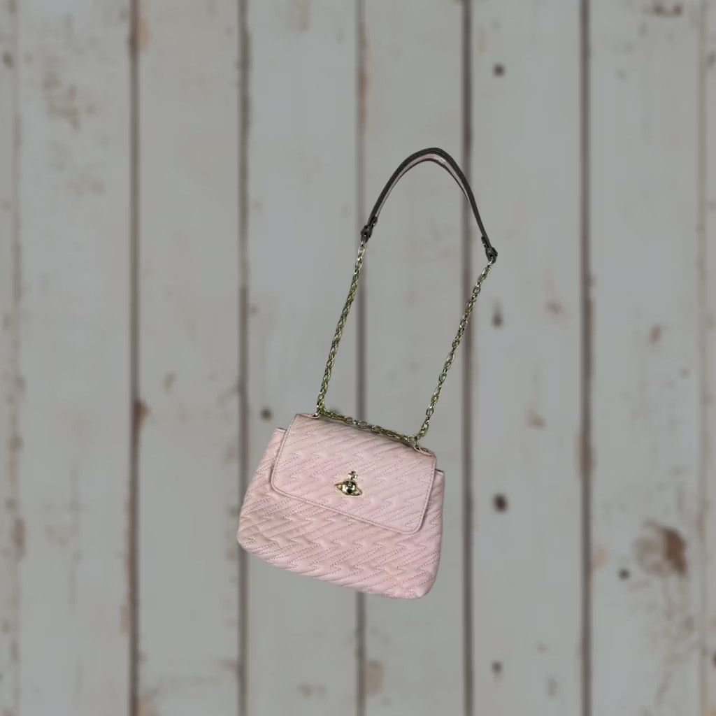 Vivienne Westwood Vivienne Westwood Shoulder Bag Logo Orb Pink Women's Small Leather Shoulder Bag with Inner Pockets Size ONE SIZE - 1 Thumbnail