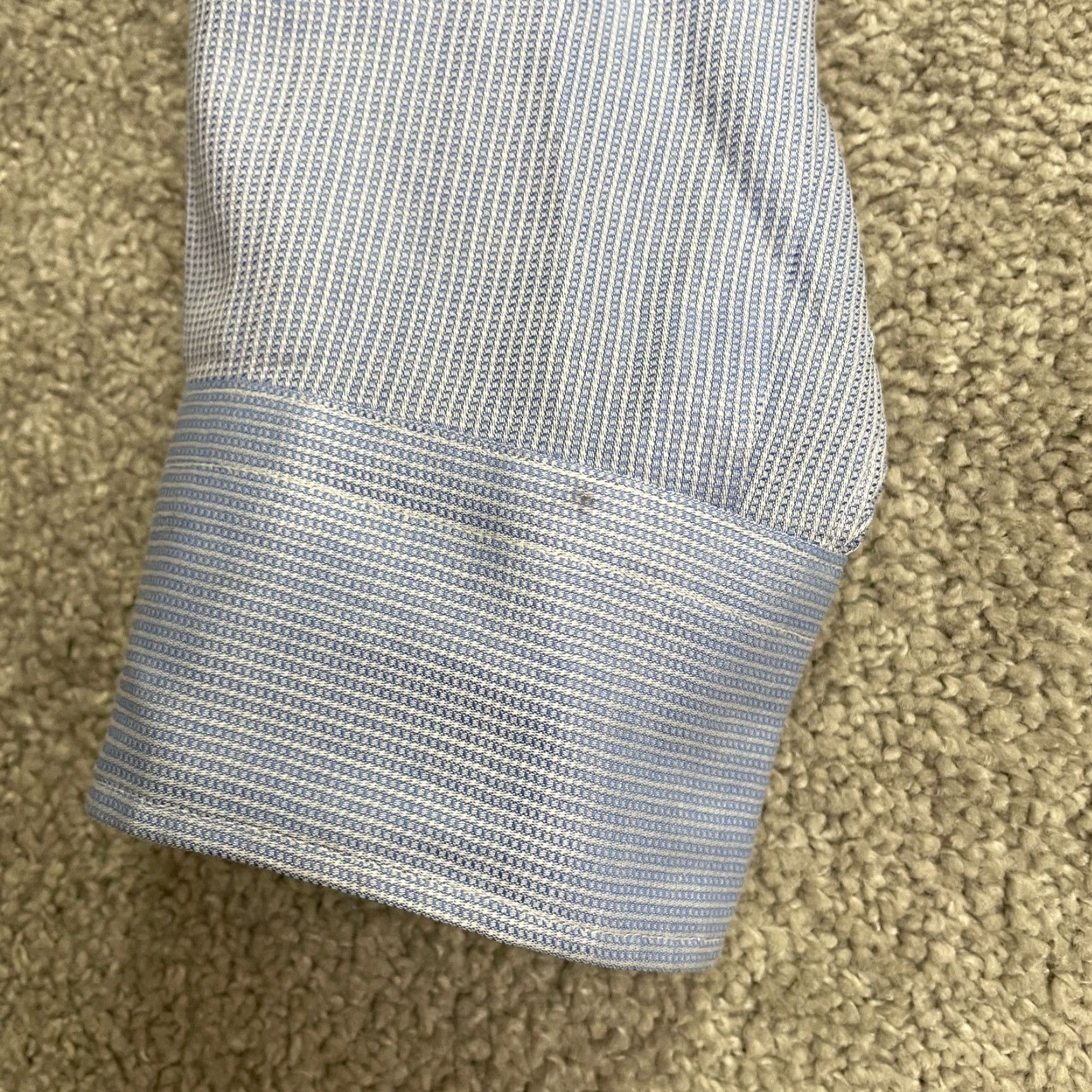 Vintage VINTAGE Ferrell Reed Dobbs Cloth Dress Shirt Men 15.5 Blue Pinstripe Cotton 34in Regular Mens Size 40R - 3 Thumbnail