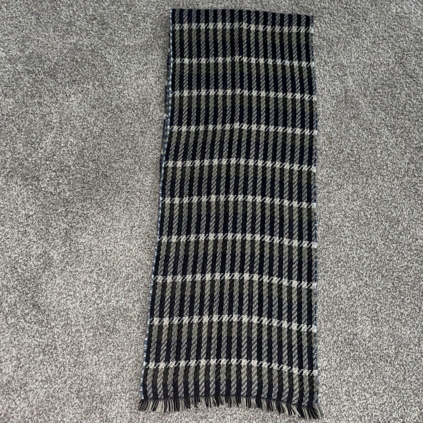 Vintage VINTAGE Frey Como 1899 Italy Made Lana Wool Scarf 69” Long Blue Men’s Wool Scarf Italy 60s-70s Size ONE SIZE - 3 Thumbnail