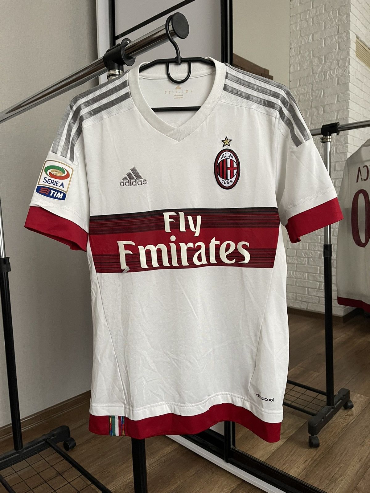 Adidas 2015/2016 AC Milan Bacca Adidas Soccer Jersey T-Shirt Size US S / EU 44-46 / 1 - 8 Thumbnail
