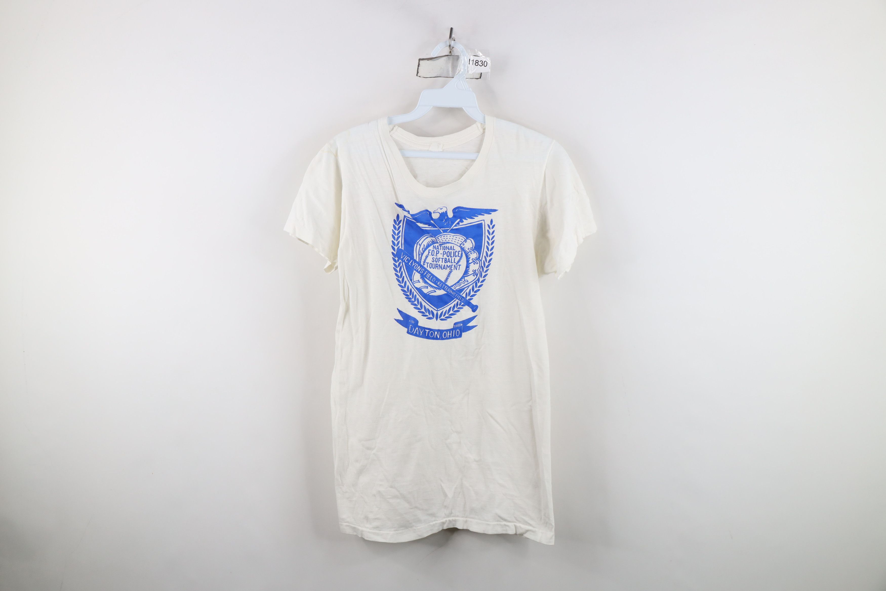 Vintage Vintage 80s National FOP Police Softball Tournament T-Shirt Size M / US 6-8 / IT 42-44 - 1 Thumbnail