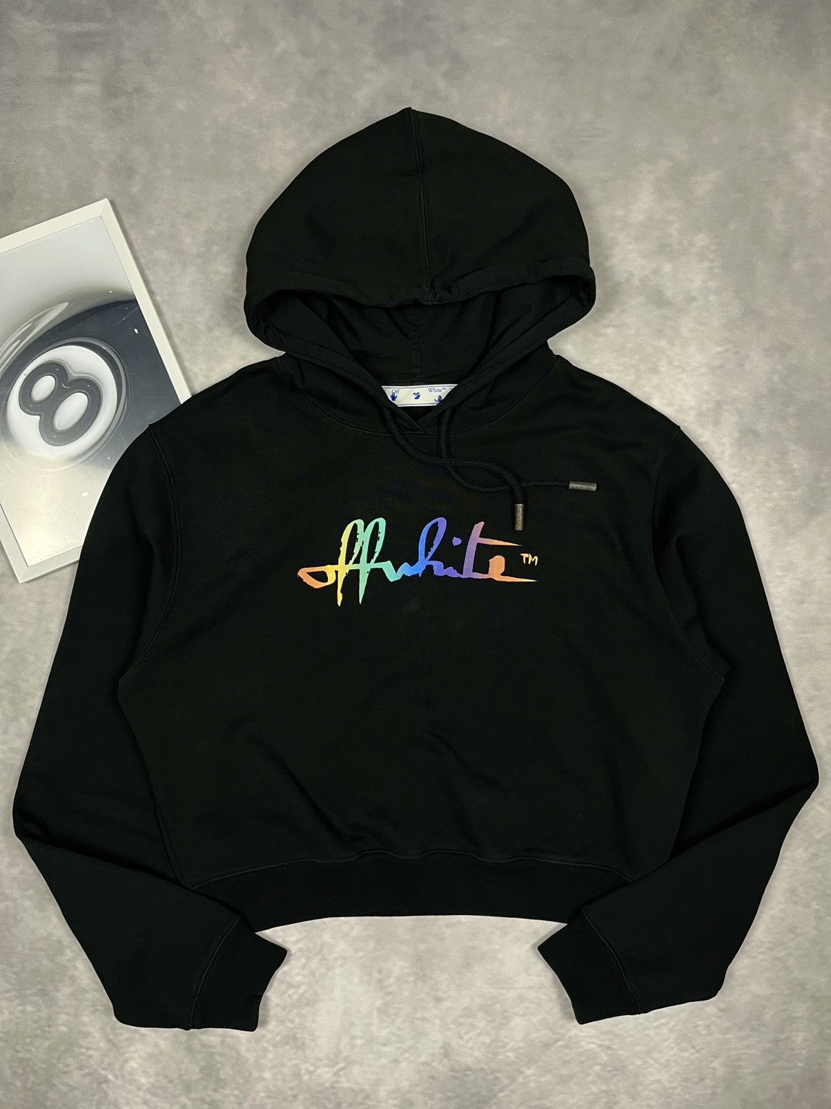 Off-White Off-White Rainbow Gradient Script Logo Cropped Hoodie XS Size XS / US 0-2 / IT 36-38 - 2 Thumbnail