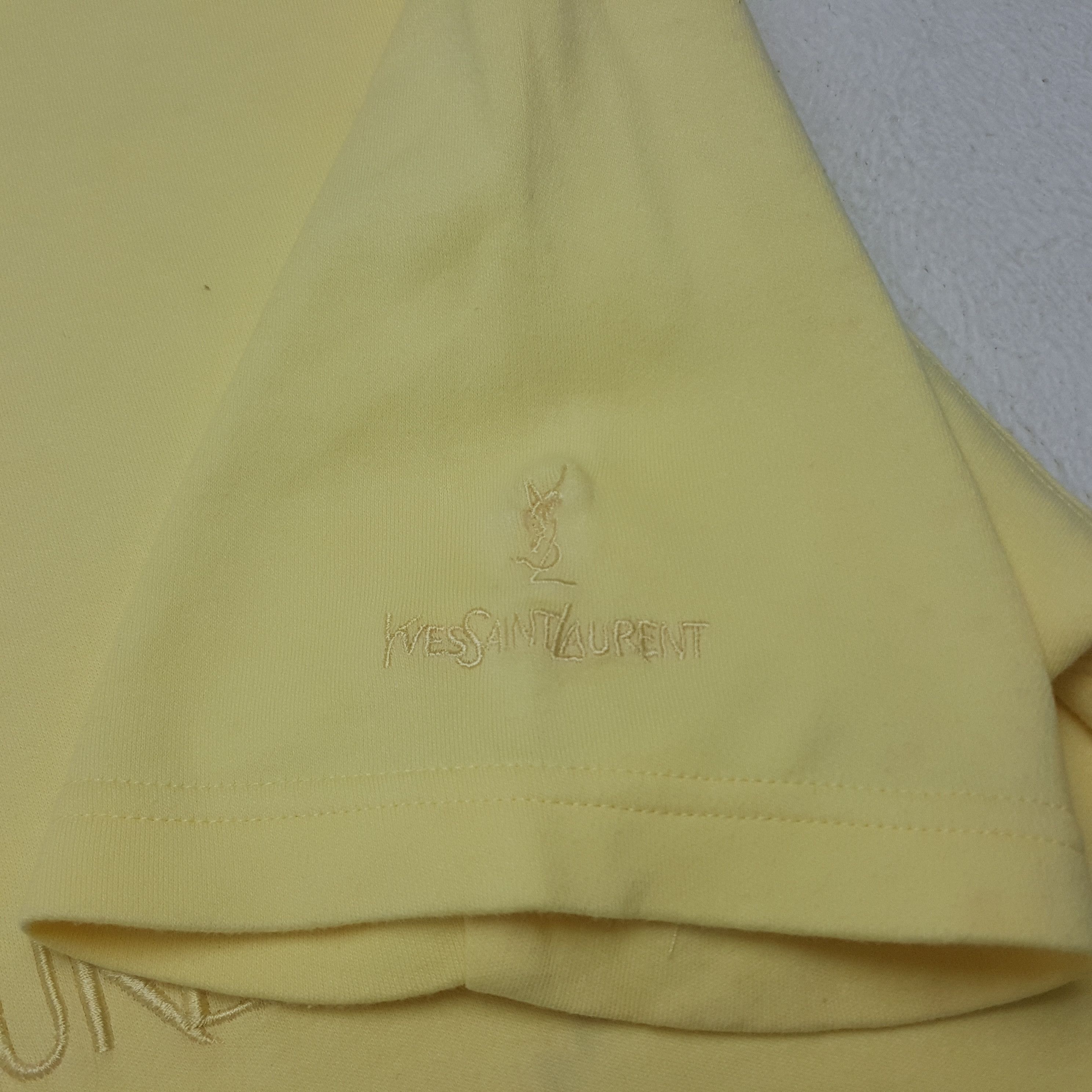 Vintage × Yves Saint Laurent Vintage Yves Saint Laurent Spell Out Tshirt Size US M / EU 48-50 / 2 - 5 Thumbnail