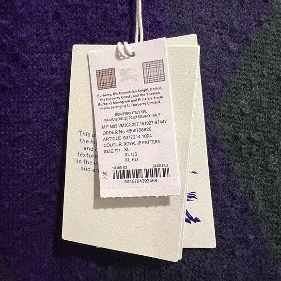 Burberry Burberry Wool Argyle Sweater Royal Pattern Tassel Knitwear M Size US XL / EU 56 / 4 - 12 Thumbnail