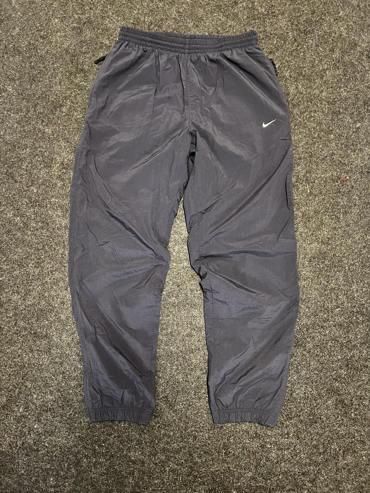 Nike × Vintage Nike vintage drill small swoosh track pants y2k drip Size US 34 / EU 50 - 1 Thumbnail
