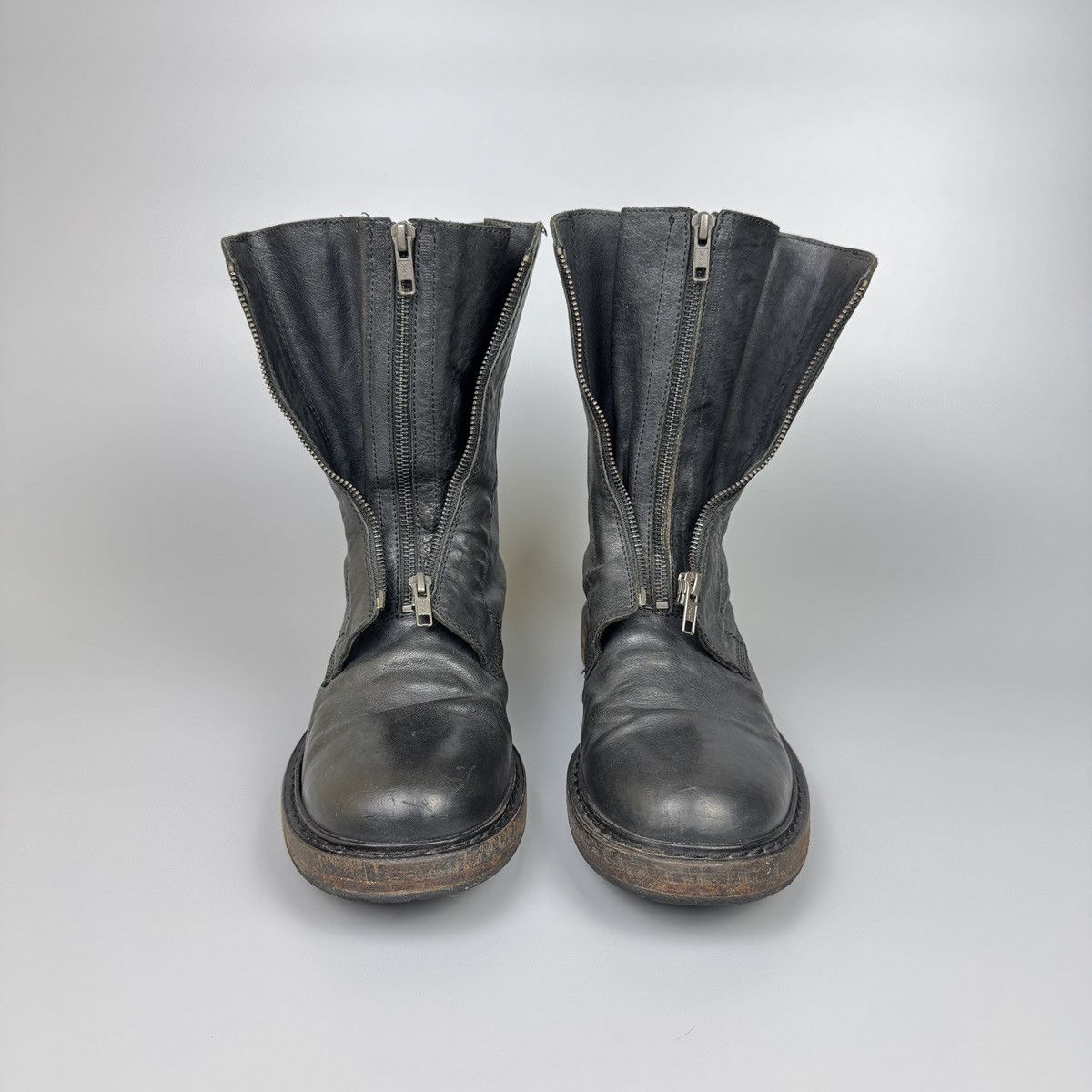 Ann Demeulemeester Ann Demeulemeester - FW/12 Double front zipper leather Boots Size US 9 / EU 42 - 4 Thumbnail