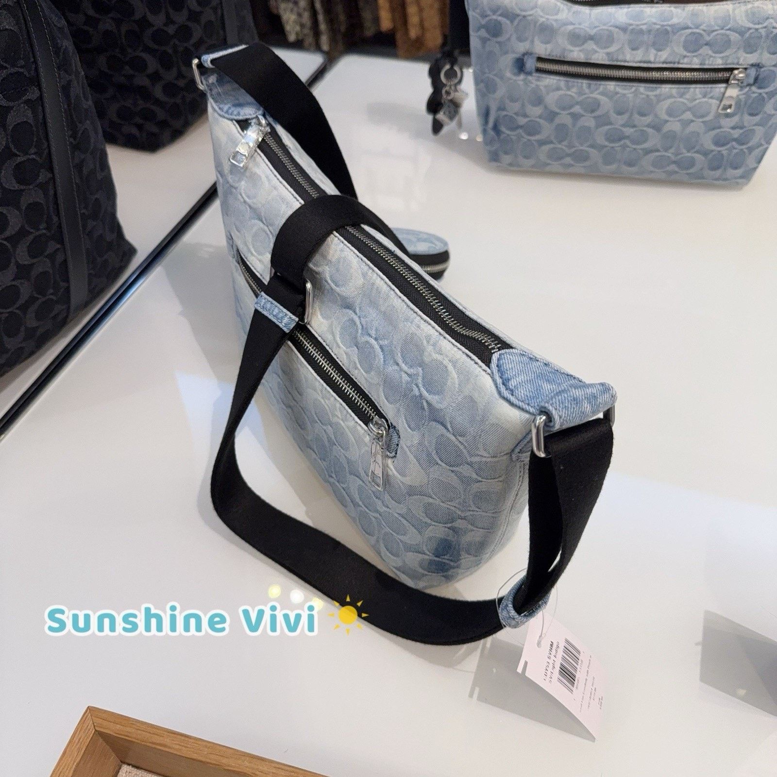Coach NWT Coach Small Finn Crossbody Pouch Loved Denim CDY53 Size ONE SIZE - 2 Thumbnail