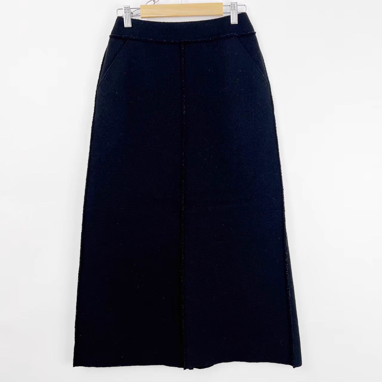 Chanel Chanel Black Wool Button Front Skirt K12 Size 24" / US 00 / IT 34 - 2 Thumbnail