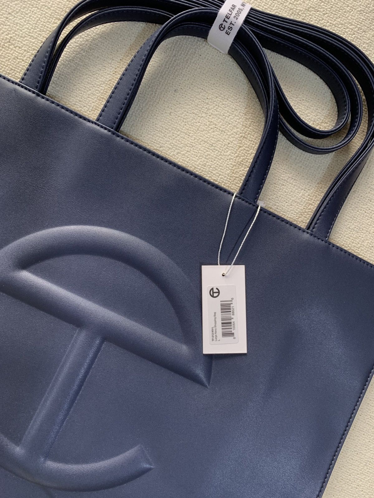 Telfar Telfar Large Navy Shopping Bag Size ONE SIZE - 3 Thumbnail