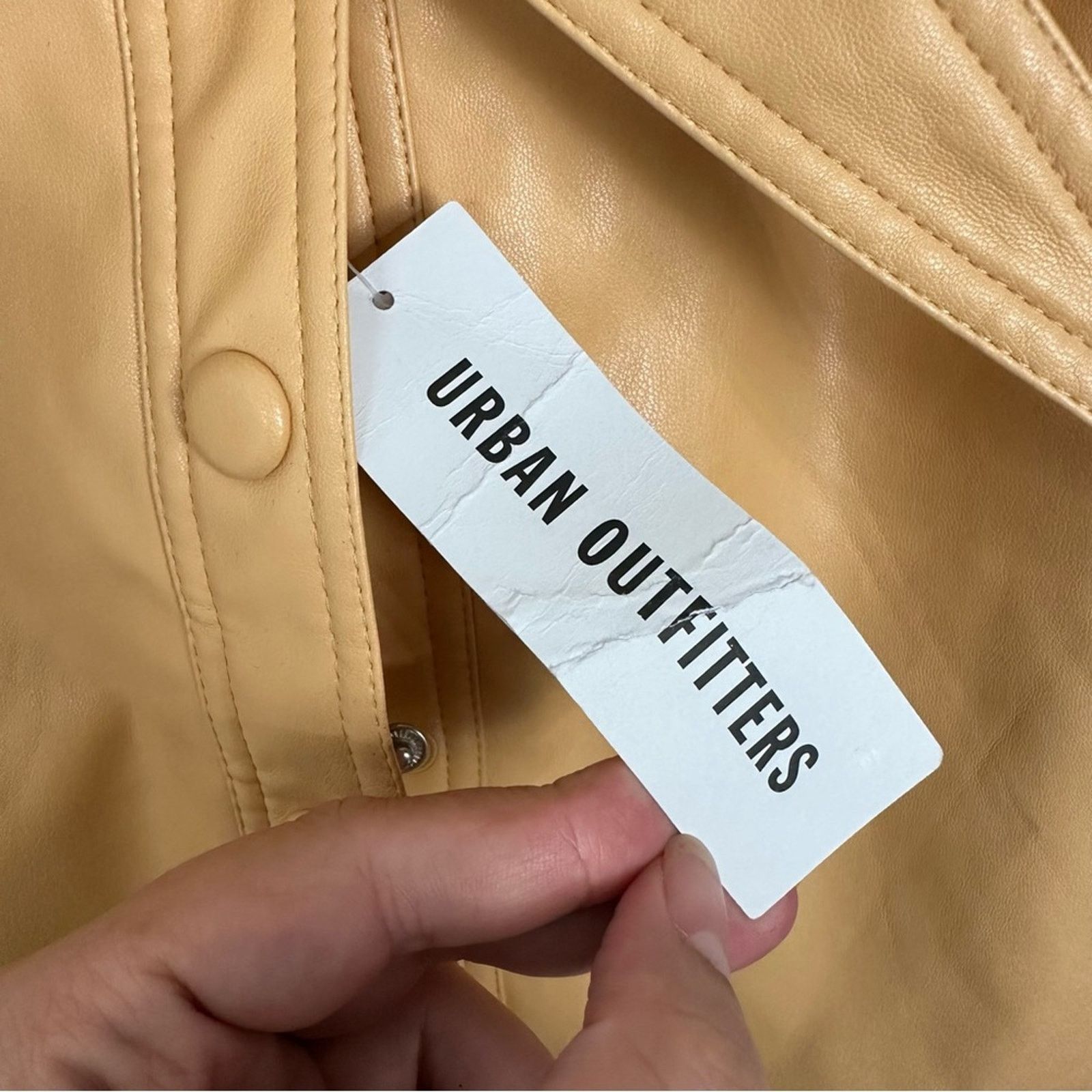 Urban Outfitters NWT Urban Outfitters Faux Leather Belted Mini Skirt Peach XS Size 26" / US 2 / IT 38 - 9 Thumbnail