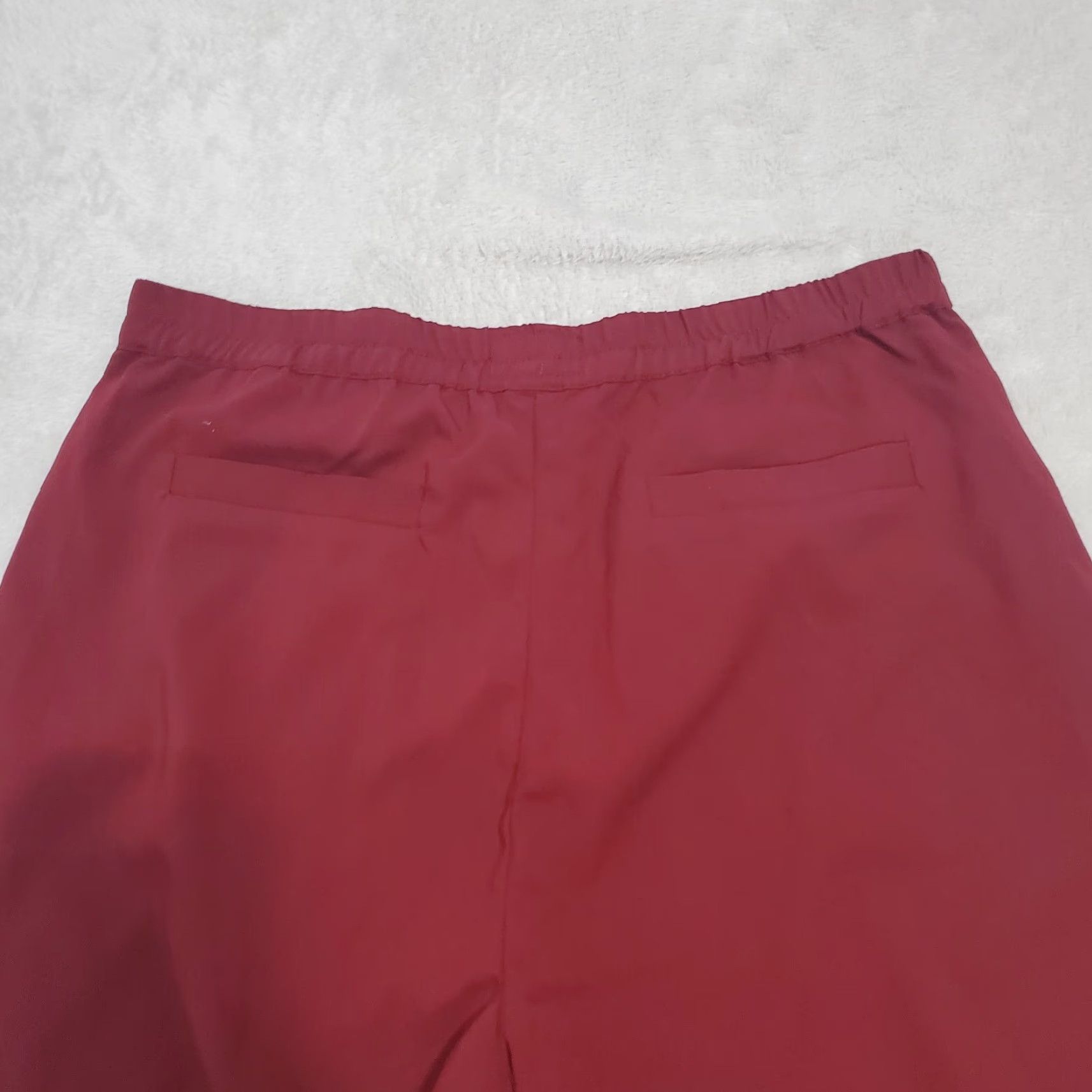 Marine Layer VINTAGE Marine Layer Pants Womens M Burgundy Allison Elastic Waist Tulip Hem Lightweight Size 32" / US 10 / IT 46 - 6 Thumbnail