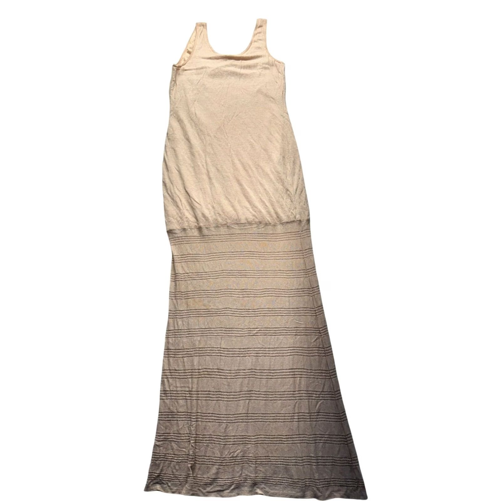 Victoria's Secret Victoria's Secret knit Maxi Dress Womens L Beige Linen Viscose Sleeveless Maxi Long 49" Pit To Pit 15" Pre-Owned Like New Size L / US 10 / IT 46 - 2 Thumbnail