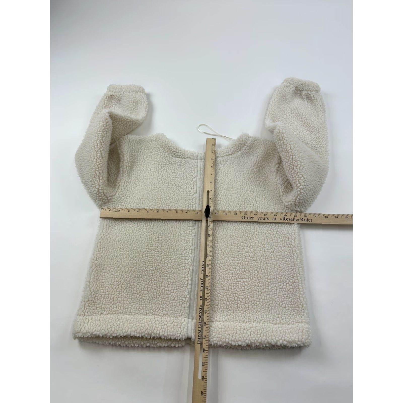 Vintage Prologue Sherpa Sweater Women’s Small Ivory Pullover Knit Ribbed Strips Center Front Back Casual Autumn Winter Weather Daywear Mens? Wait. Size S / US 4 / IT 40 - 4 Thumbnail