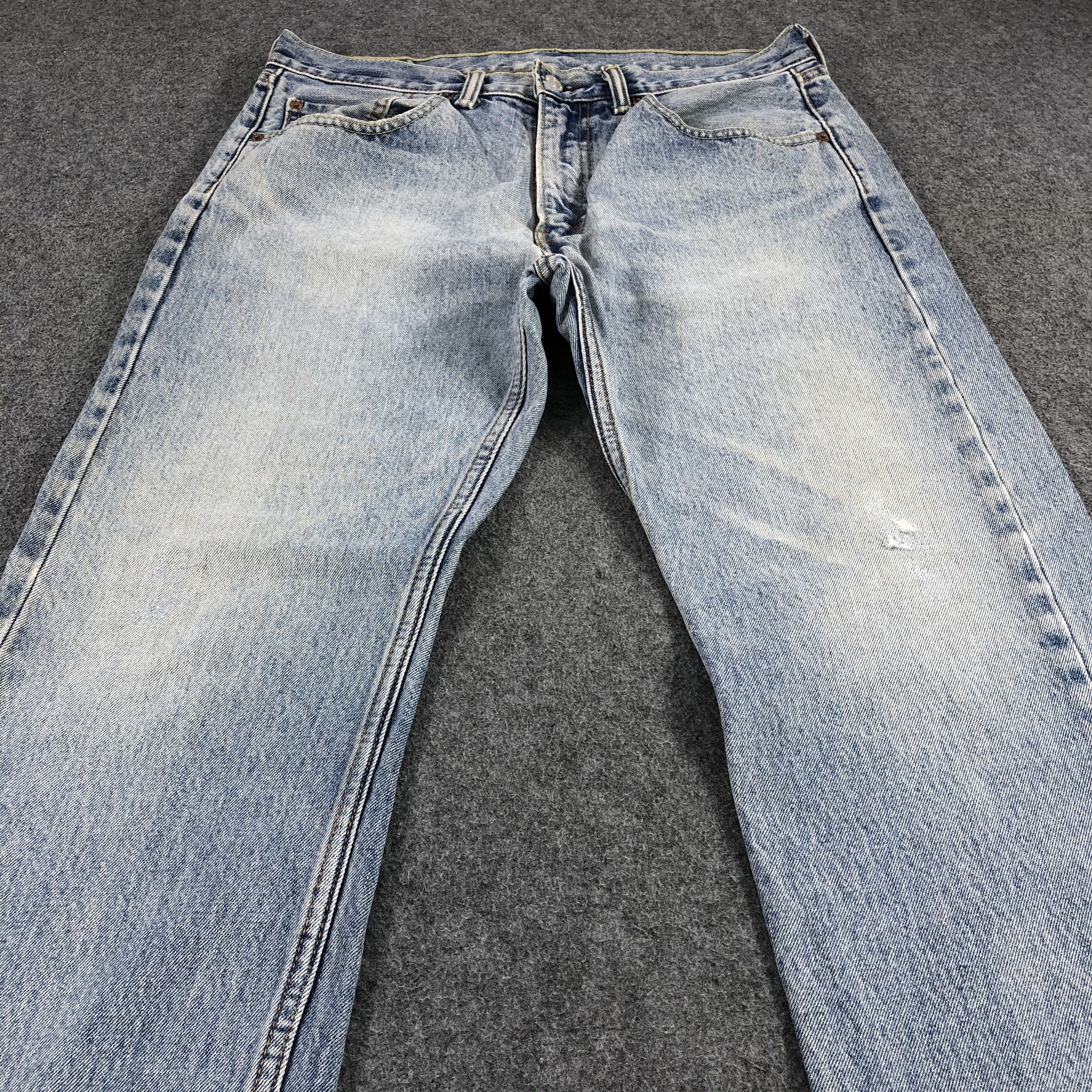 Levi's Vintage Levis 505 Jeans Stone Wash Distress Denim KJ468 Size US 33 - 3 Thumbnail
