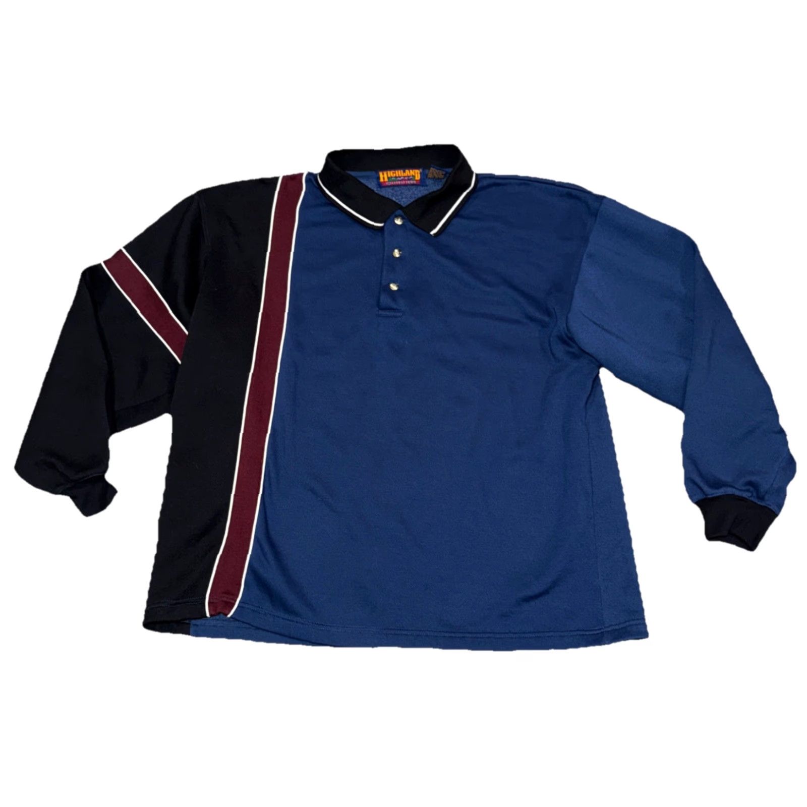 Vintage VINTAGE Highland Outfitters Long Sleeve Rugby Shirt Mens L Striped Blue Black 90s Retro Sports Button-Down Collar Size US L / EU 52-54 / 3 - 2 Thumbnail