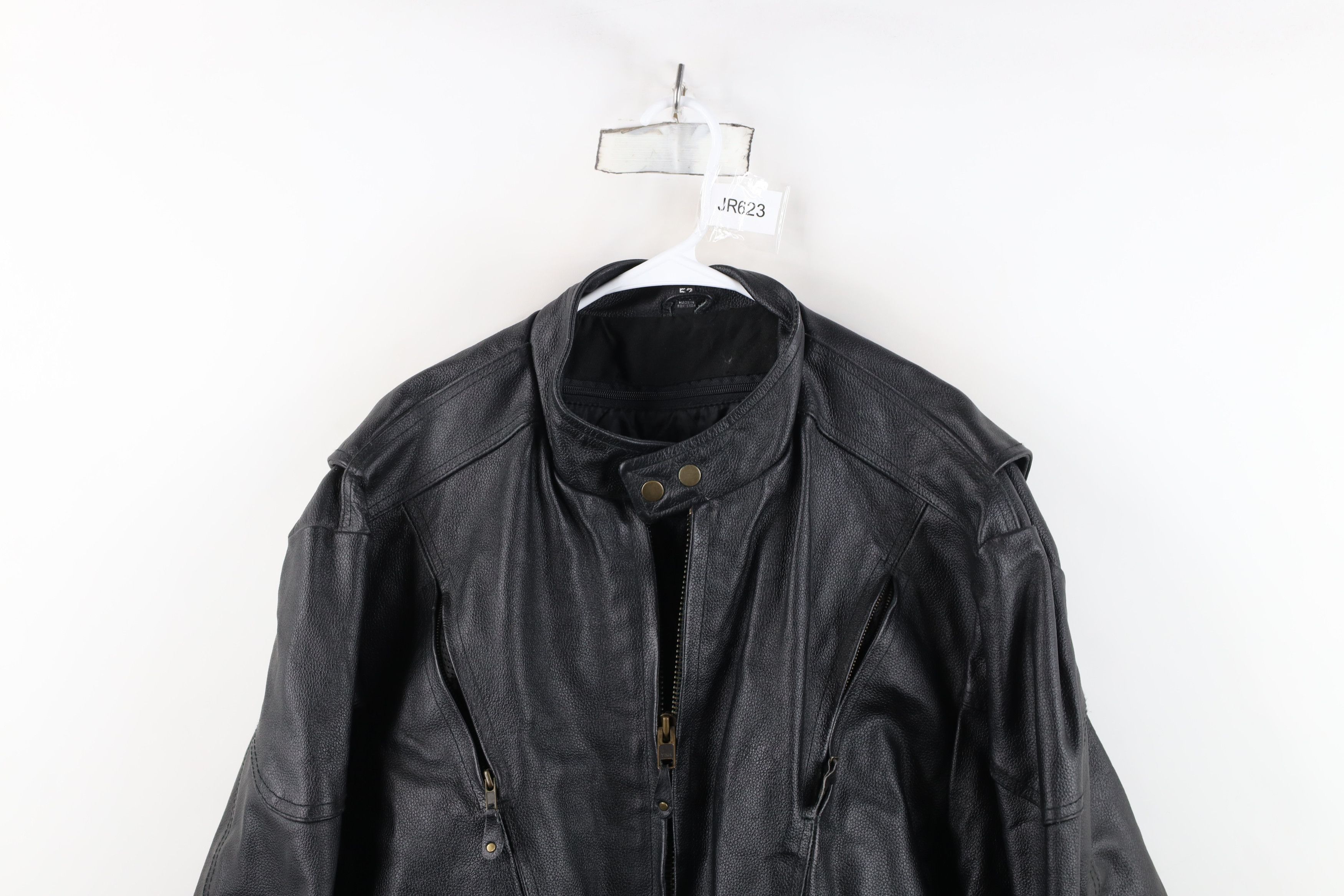 Vintage Vintage 90s Streetwear Lined Heavy Leather Motorcycle Jacket Size US XXL / EU 58 / 5 - 2 Thumbnail