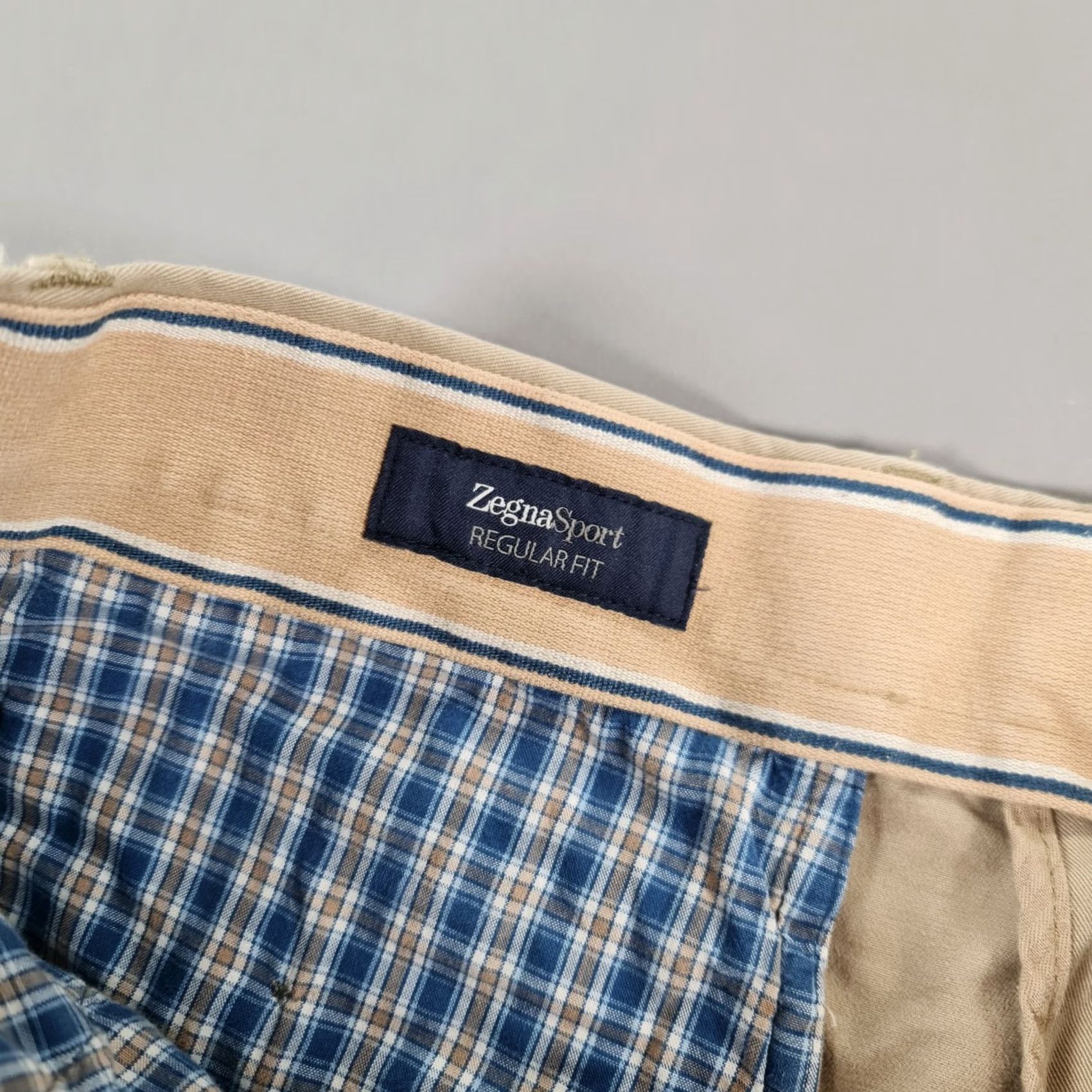 Ermenegildo Zegna Zegna Mens Chino Trousers Beige W36 L25 Regular Fit Cotton Stretch Pants Size US 36 / EU 52 - 4 Thumbnail
