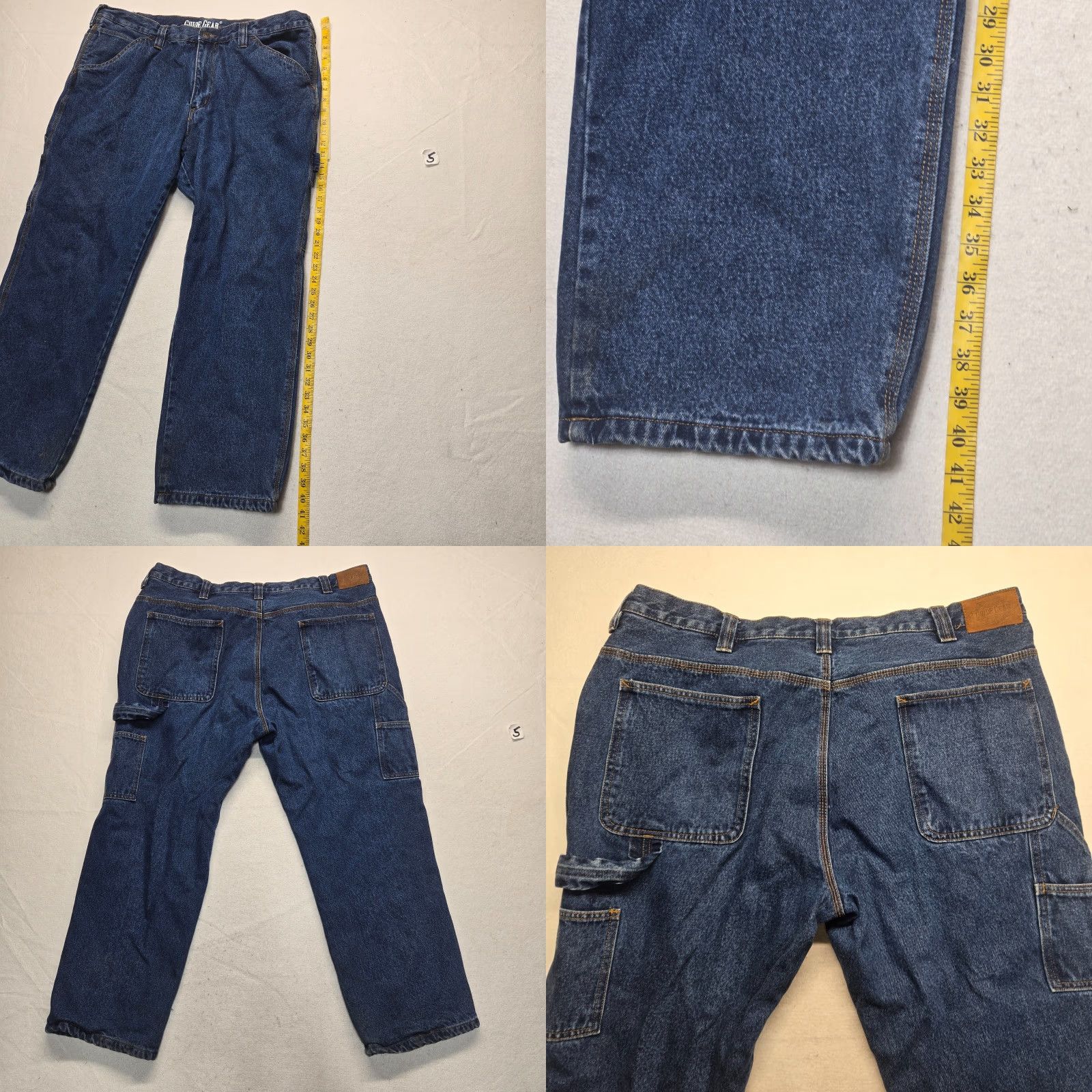 Denime Guide Gear Jeans Denim Blue Flannel-Lined Regular Fit 42x29 Men’s Jeans - 42 Regular Blue/Denim Pants with Belt Loops, 5-Pocket, Work/Outdoor Theme Size US 42 / EU 58 - 8 Thumbnail