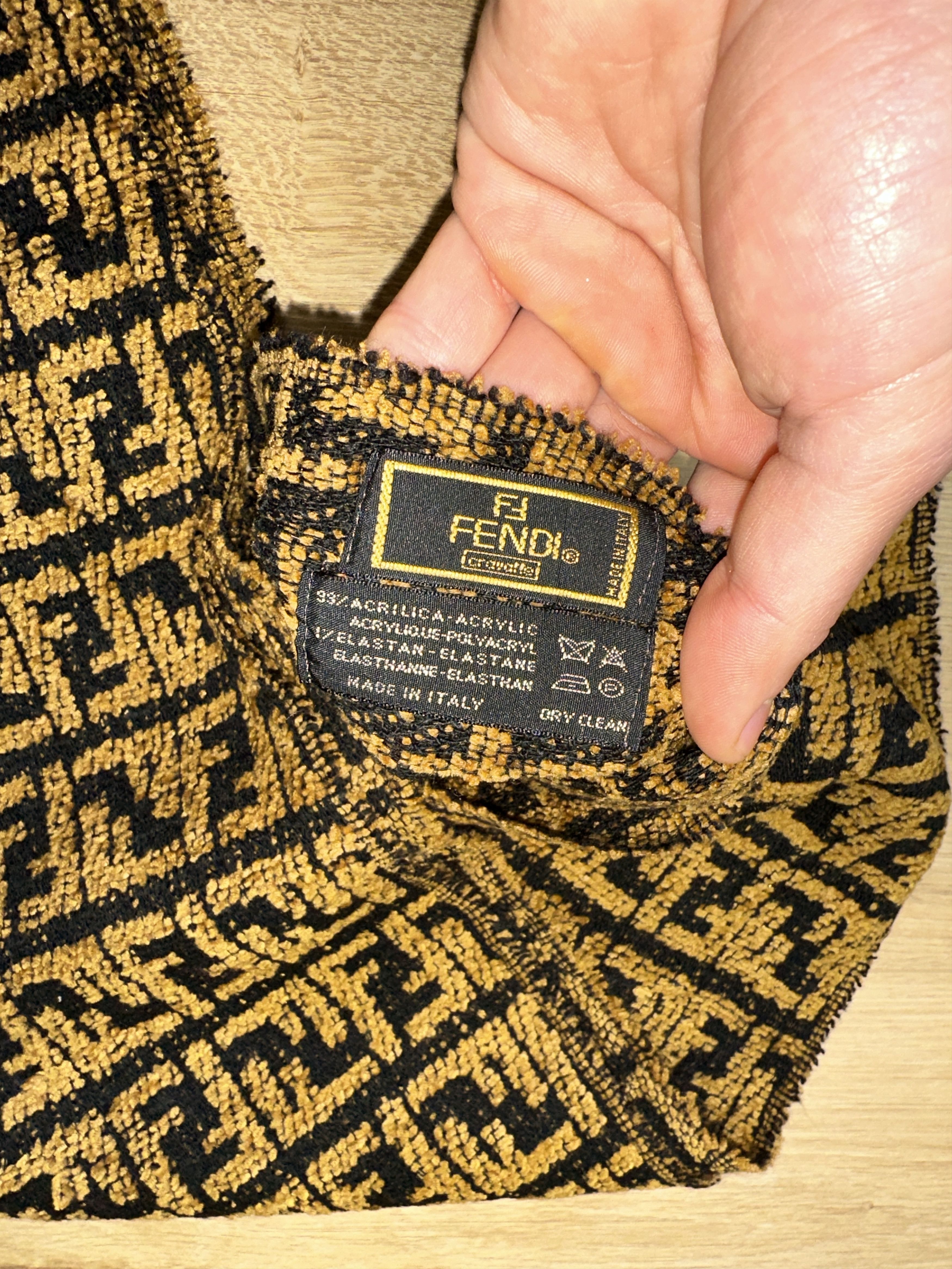 Fendi Gray Fendi Zucca Vintage Wool Scarf 165x30cm Logo Check Size ONE SIZE - 4 Thumbnail