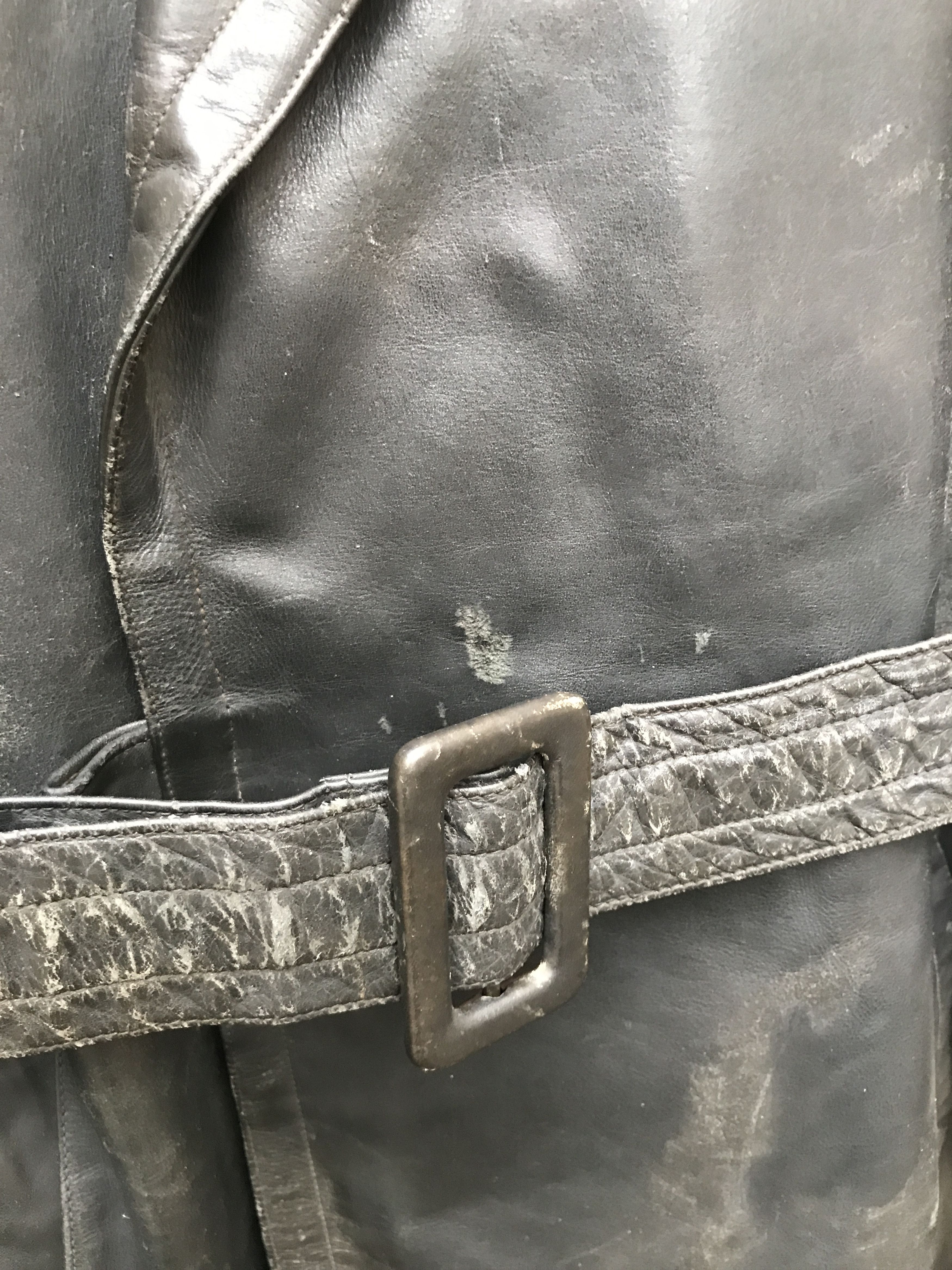 Vintage 40s German Motorcycle Horsehide Leather Jacket / Coat Size US L / EU 52-54 / 3 - 6 Thumbnail