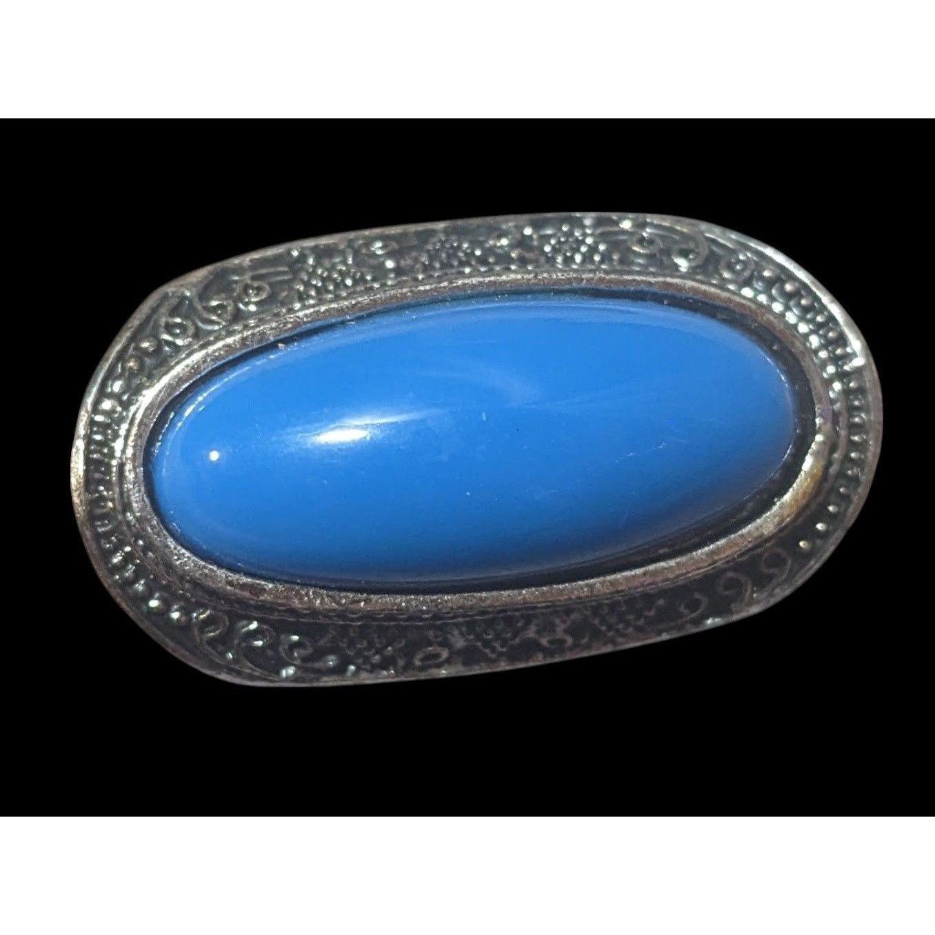 Other Bohemian Large Blue Stone Silver Tone Adjustable Ring Size 6 Size ONE SIZE - 14 Thumbnail