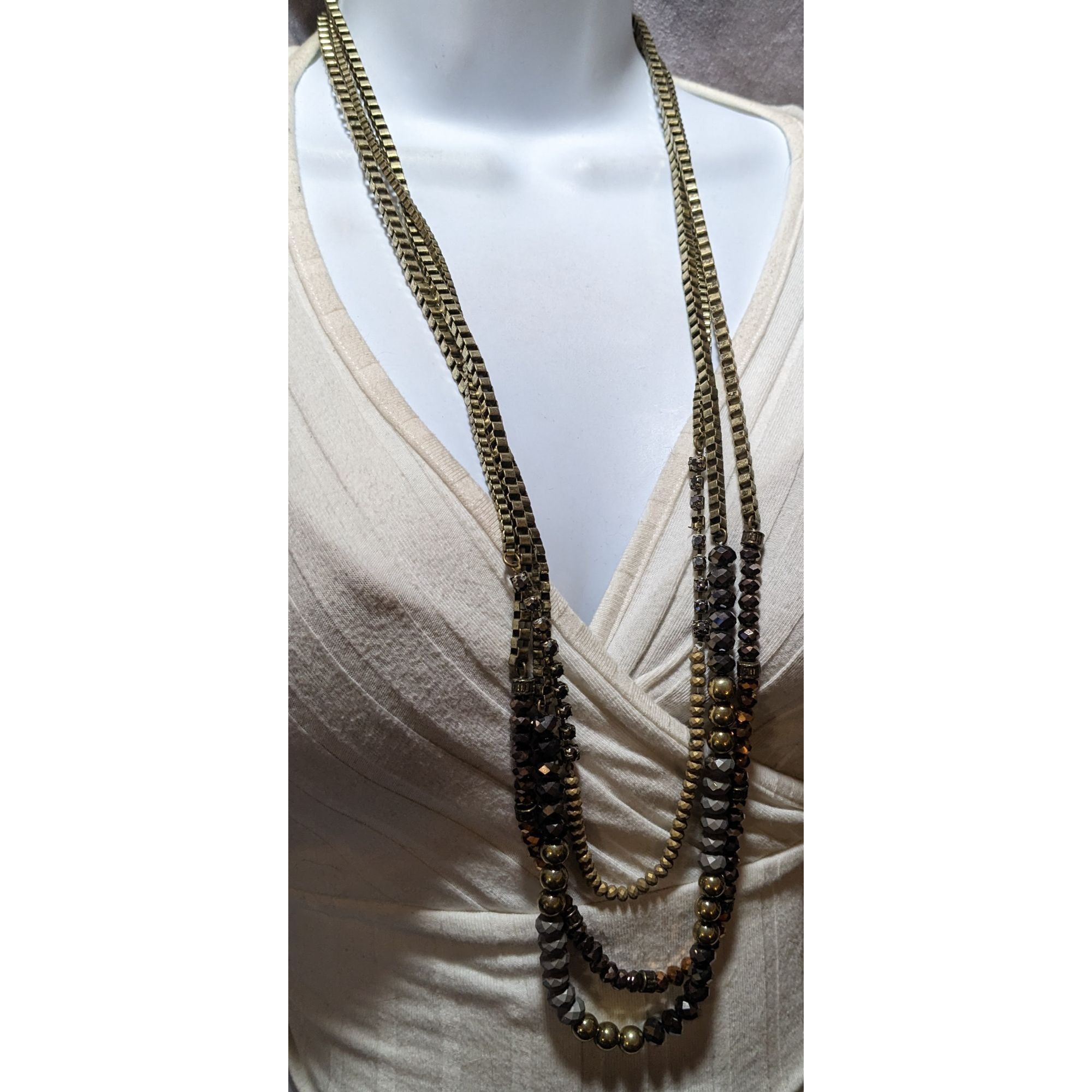 Other Multilayer Glam Box Link Beaded Statement Necklace Size ONE SIZE - 8 Thumbnail