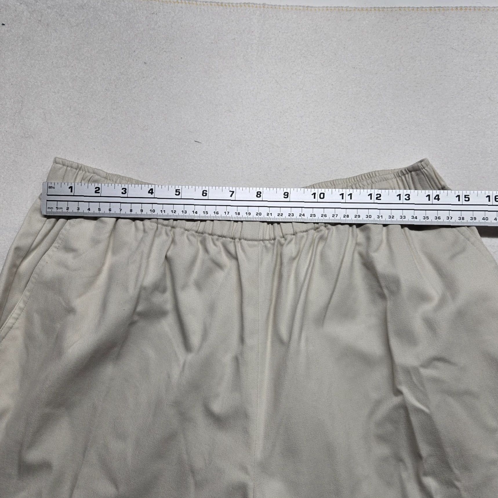 Vintage Appleseeds Pants Solid Tan Linen Blend Relaxed Dress Work Women's 14P Petite Size 36" / US 14 / IT 50 - 4 Thumbnail