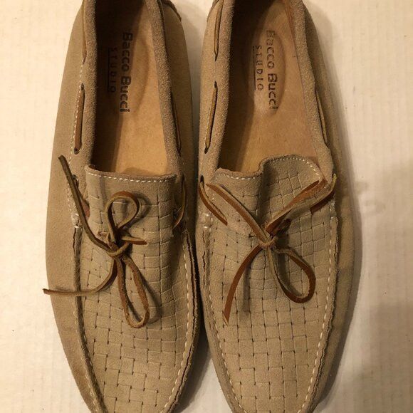 Bacco Bucci bacco bucci men's tan leather suede slip on loafers size:10 Size US 10 / EU 43 - 1 Thumbnail