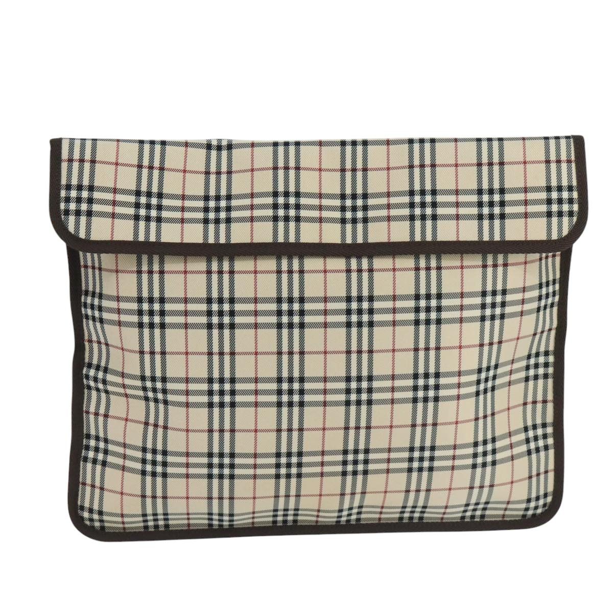 Burberry Nova Check Beige Canvas Clutch Bag (Pre-Owned) Size ONE SIZE - 1 Thumbnail