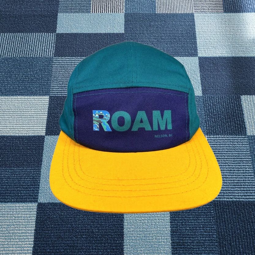Vintage AMBLER ROAM BRITISH COLUMBIA 5-PANEL Hike Baseball Hat Teal/Yellow CANADA-MADE Size ONE SIZE - 1 Thumbnail