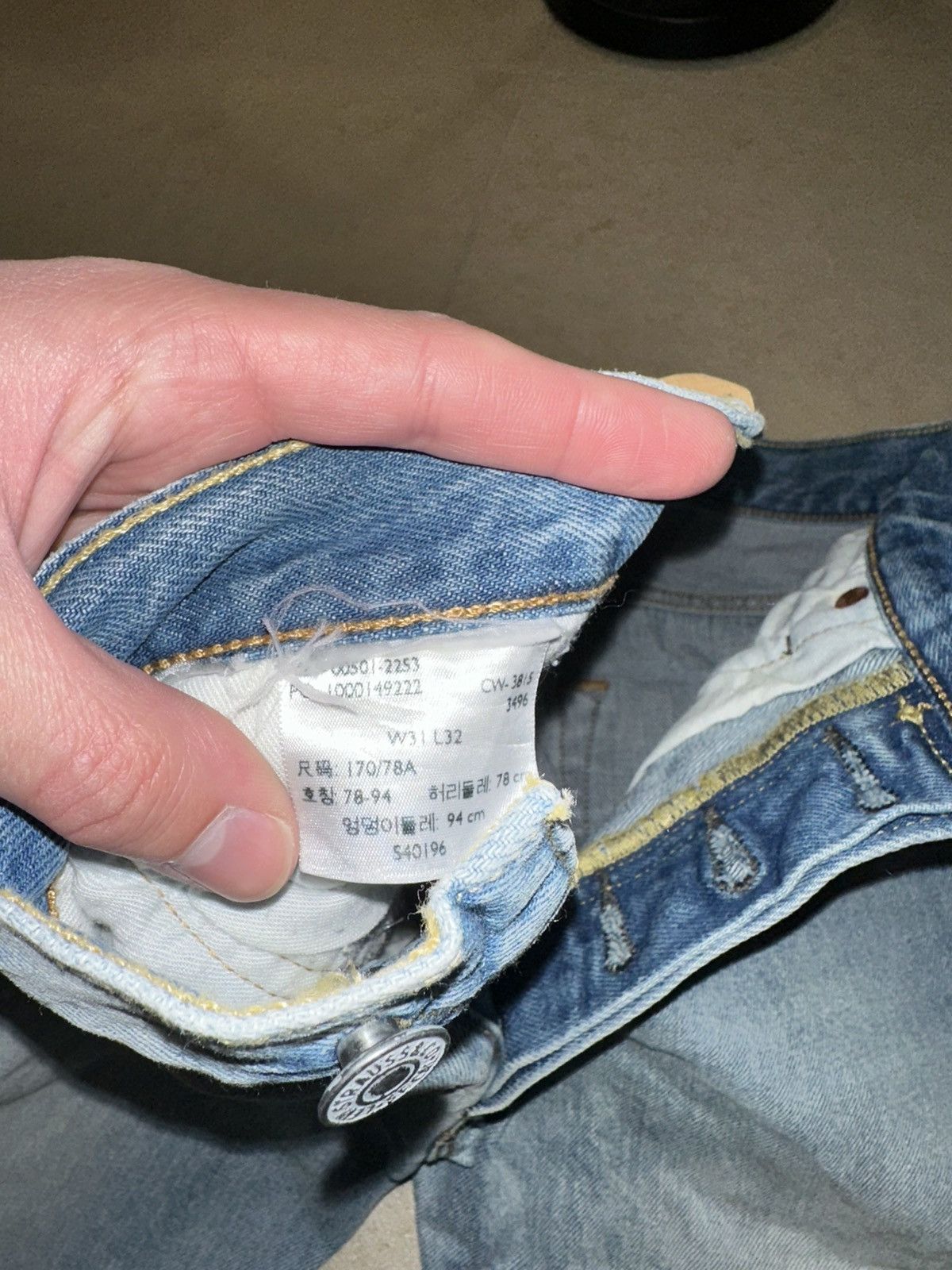 Levi's Vintage Clothing Vintage Levi’s 501 Jeans Custom Graphic Denim Light Blue Size US 31 - 4 Thumbnail