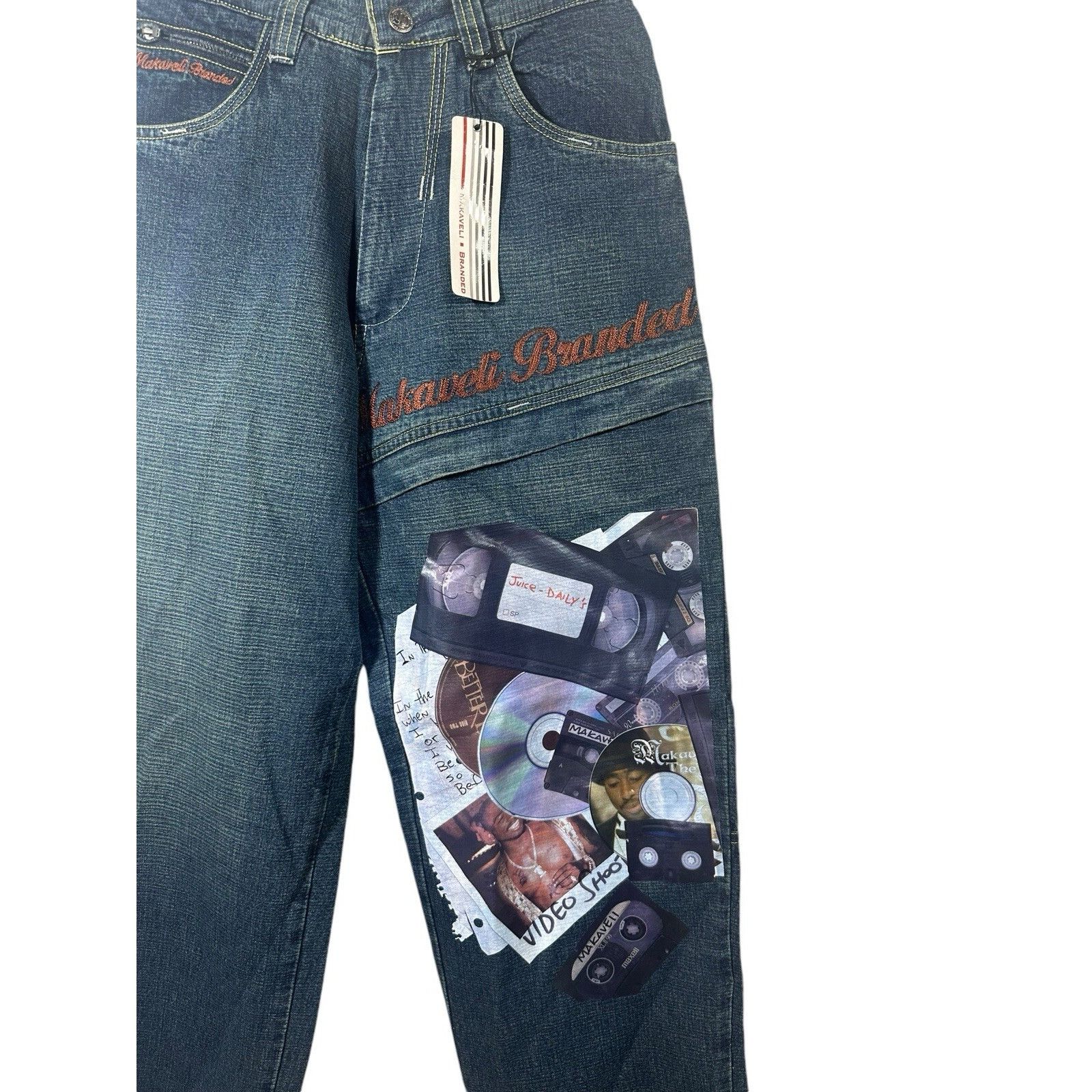 Other Vintage Makaveli Branded Hip Hop Jeans Embroidered 2Pac Tupa Size US 30 / EU 46 - 3 Thumbnail