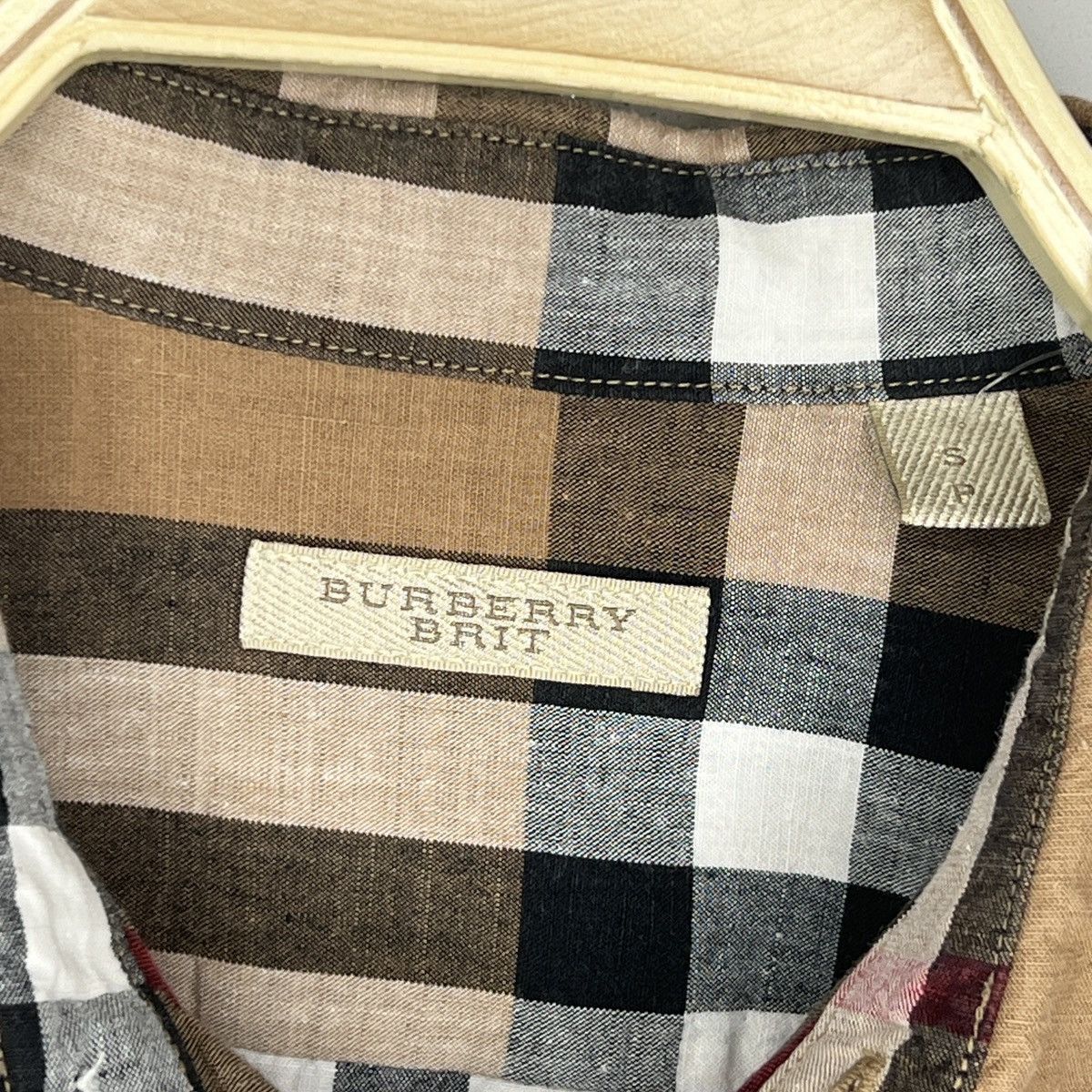 Burberry × Burberry Prorsum × Designer Burberry Nova Check Pattern Linen Shirt Brown Size US S / EU 44-46 / 1 - 5 Thumbnail