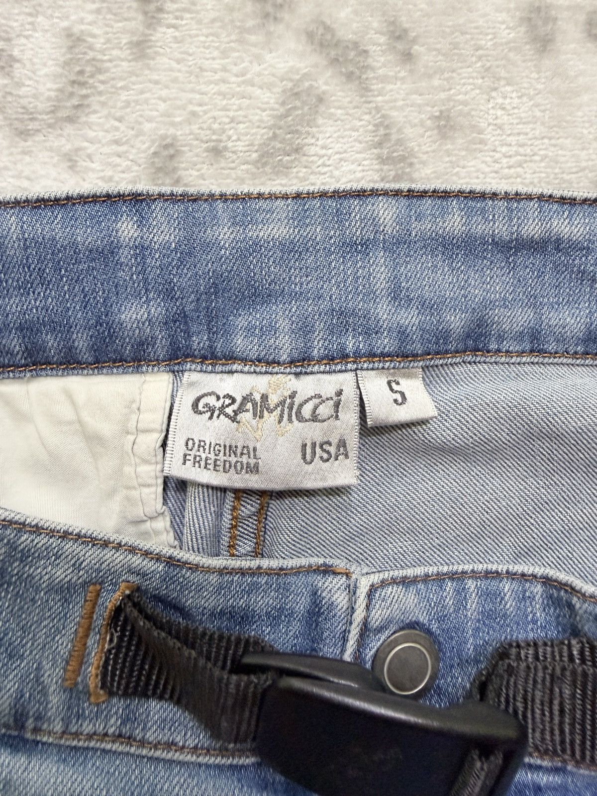 Gramicci Gramicci Slim Denim Pants Y2K Climbing Belted Faded Blue Size US 29 - 16 Thumbnail