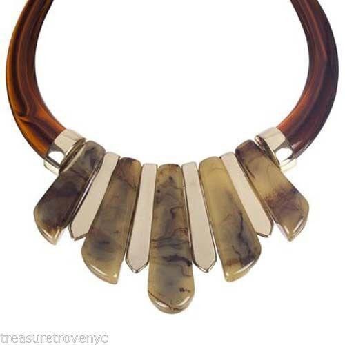 Designer Treasure Trove NYC Butterscotch and GoldTone Bib Necklace Size ONE SIZE - 2 Thumbnail