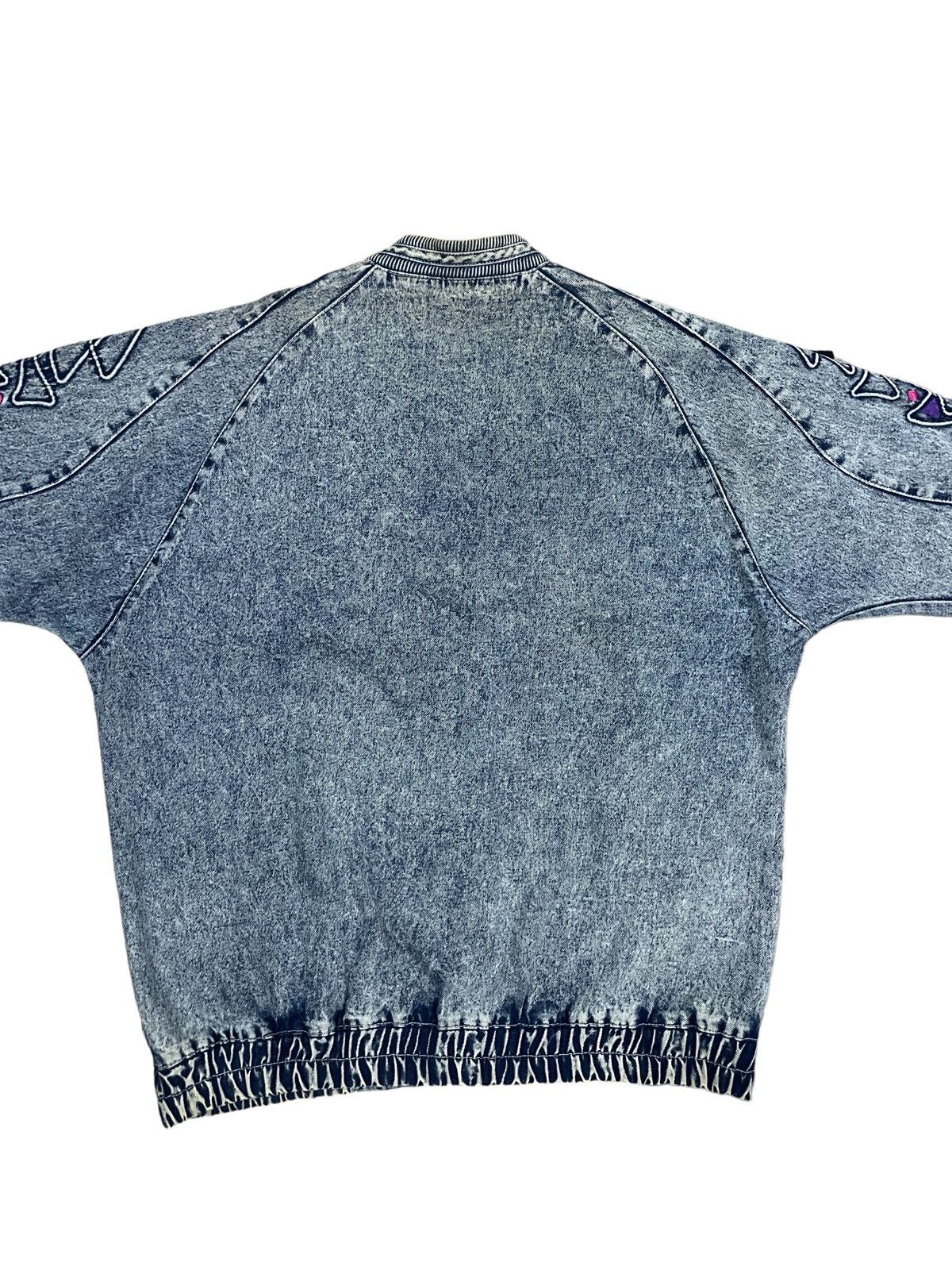 Japanese Brand Vintage Memphis Art Retro Neon Abstract Style Denim Cardigan Size L / US 10 / IT 46 - 14 Thumbnail