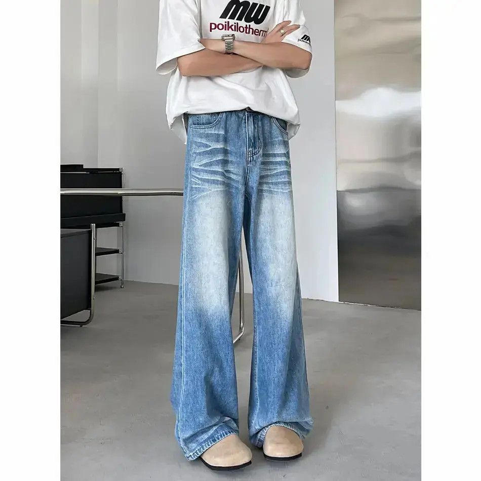 Japanese Brand Loose wide leg straight leg slightly flared jeans Size US 32 / EU 48 - 2 Thumbnail