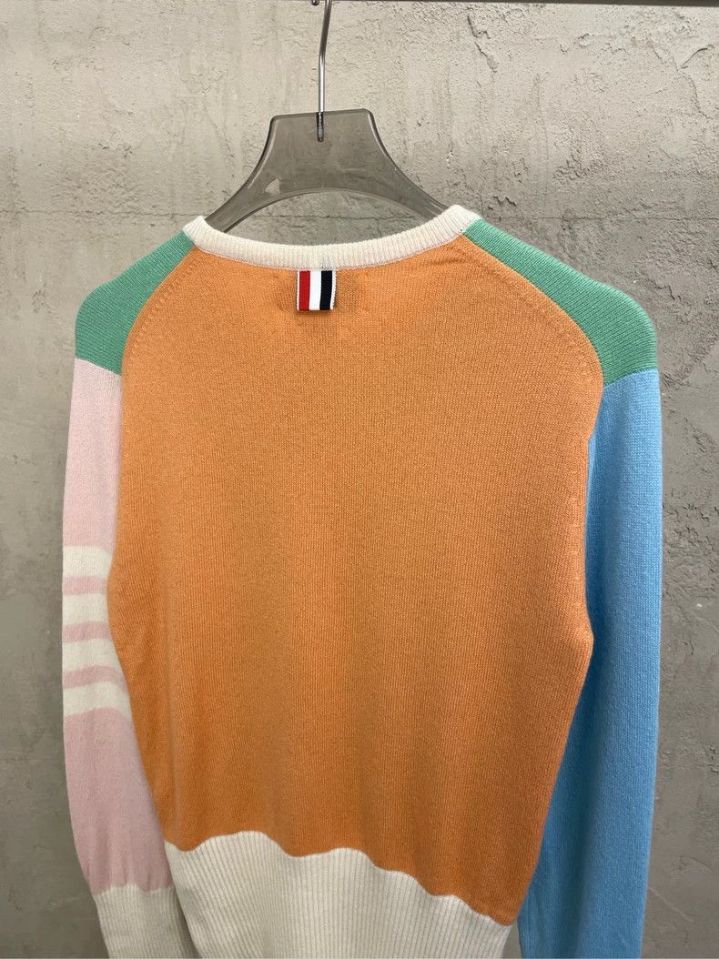 Thom Browne Thom browne Color block four-striped round-neck pure cashme Size US XS / EU 42 / 0 - 4 Thumbnail