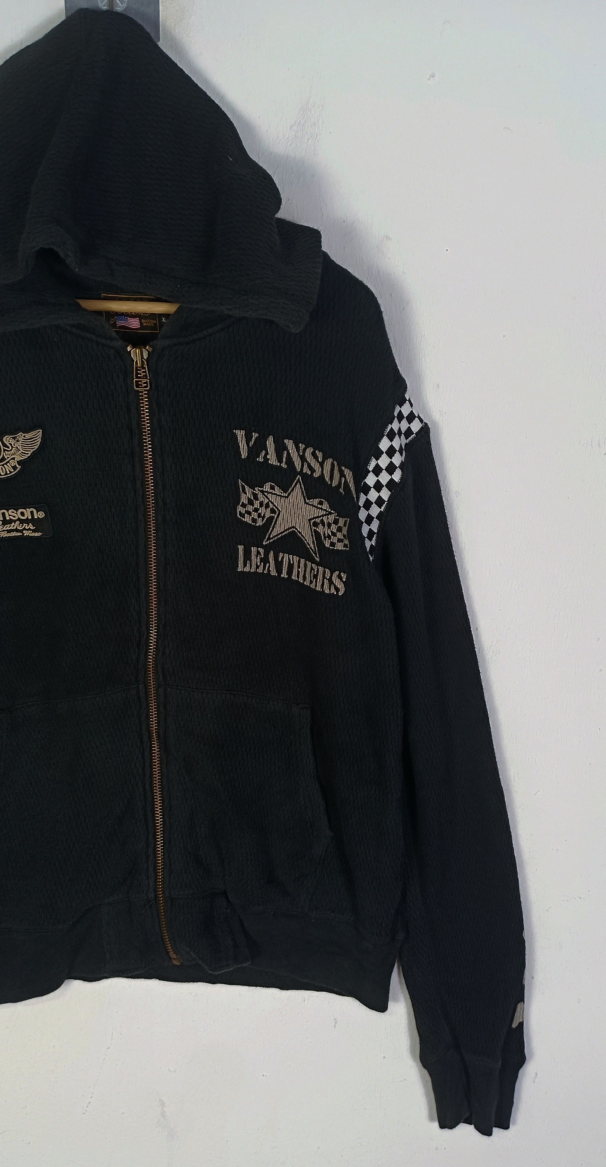Vanson Leathers Boston Mass Motorcyle Zip Up Hoodie