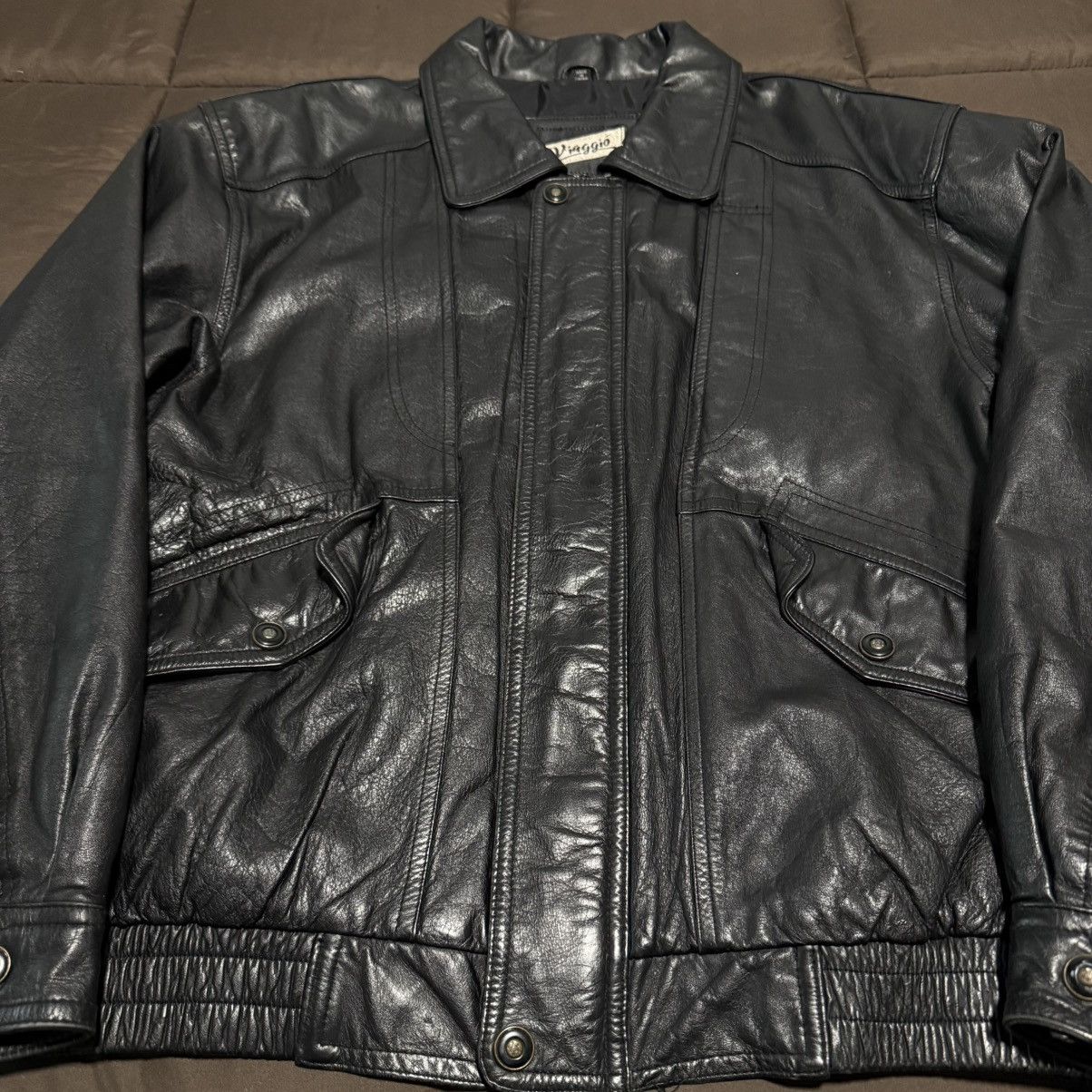 Vintage Viaggo Leather Jacket Size US M / EU 48-50 / 2 - 2 Thumbnail