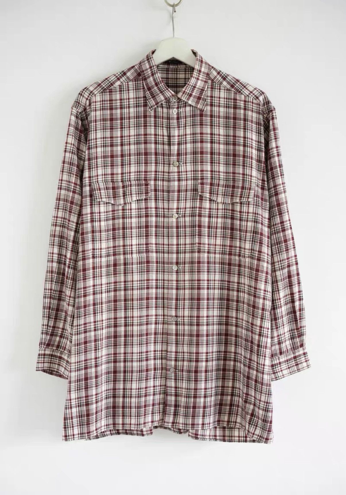 Yohji Yamamoto Yohji Yamamoto 90s Red & White Plaid Vintage Shirt K4 Size US L / EU 52-54 / 3 - 1 Thumbnail