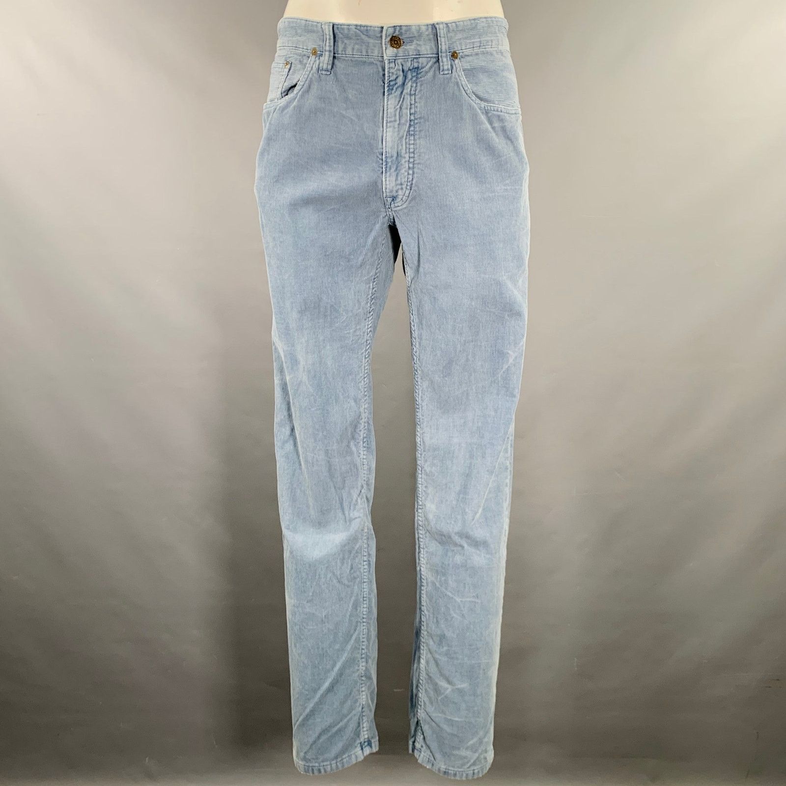 Size 36 Powder Blue Corduroy Cotton Casual Pants