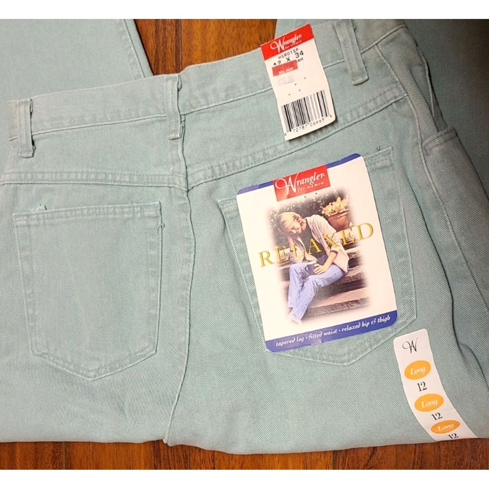 Wrangler VINTAGE Wrangler For Women Pistachio Jeans Denim Mom Size 12 W30xL34 USA MADE NWT 80s 90s Grunge Concert Retro Classic Modern Preppy City Outdoor Size 34" / US 12 / IT 48 - 5 Thumbnail