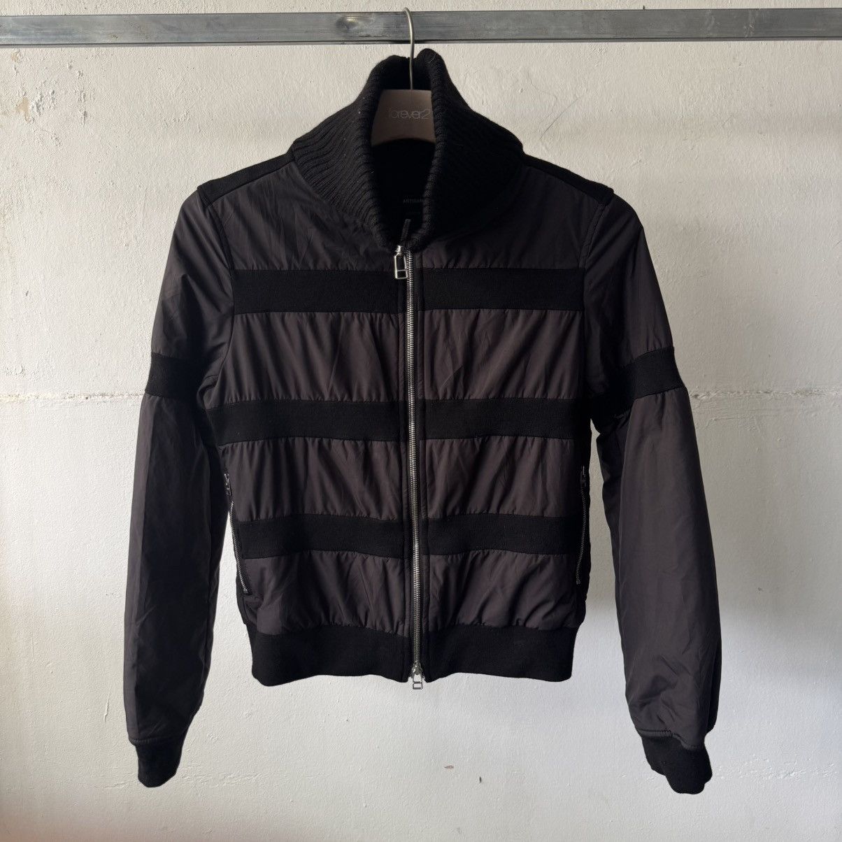 MM6 Artisan Black Stripped Puffer Like Maison Margiela Jacket Size US XS / EU 42 / 0 - 2 Thumbnail