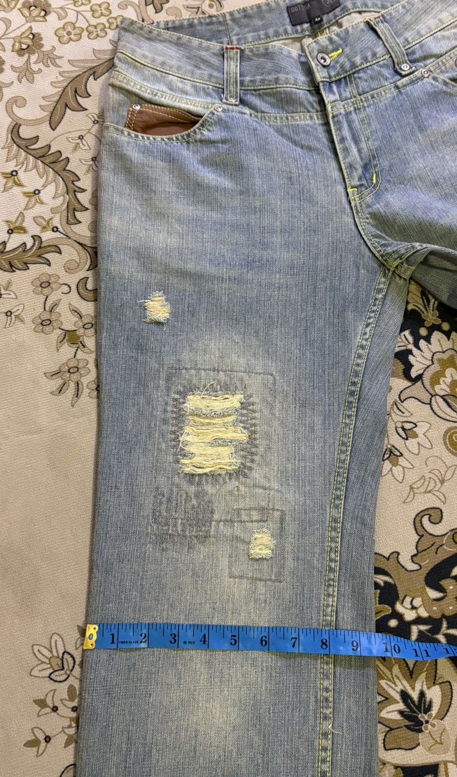 Gotcha × Vintage Vintage Japanese Brand Gotcha Back Side Leather Pocket Denim Size US 31 - 23 Thumbnail