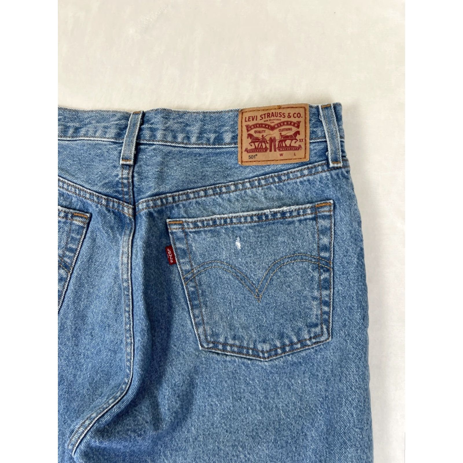 Levi's Levi's 501 Skinny Jeans Women's 31x26 Blue High Rise Distressed Denim Size 24" / US 00 / IT 34 - 7 Thumbnail