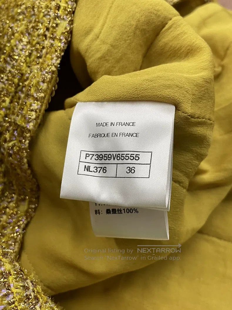 Chanel Chanel 23C gold yellow soft tweed sequin pocket jacket Size XS / US 0-2 / IT 36-38 - 5 Thumbnail